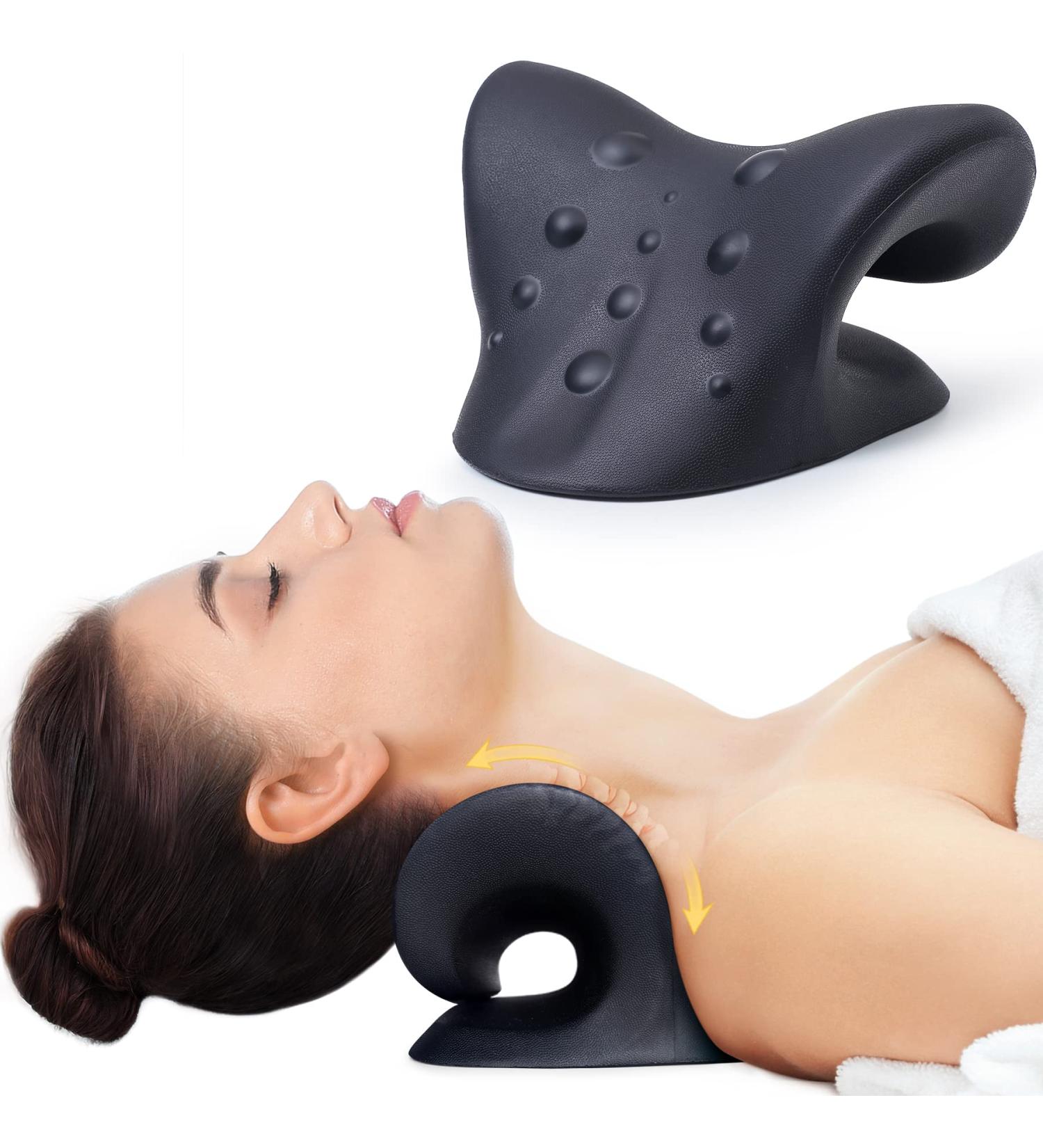Cozyhealth Neck Pain Relief: Cervical Traction Device & Tensioner for Neck and Shoulders - Muscle Relaxation Pillow (Black) - Buy Online on GoSupps.com