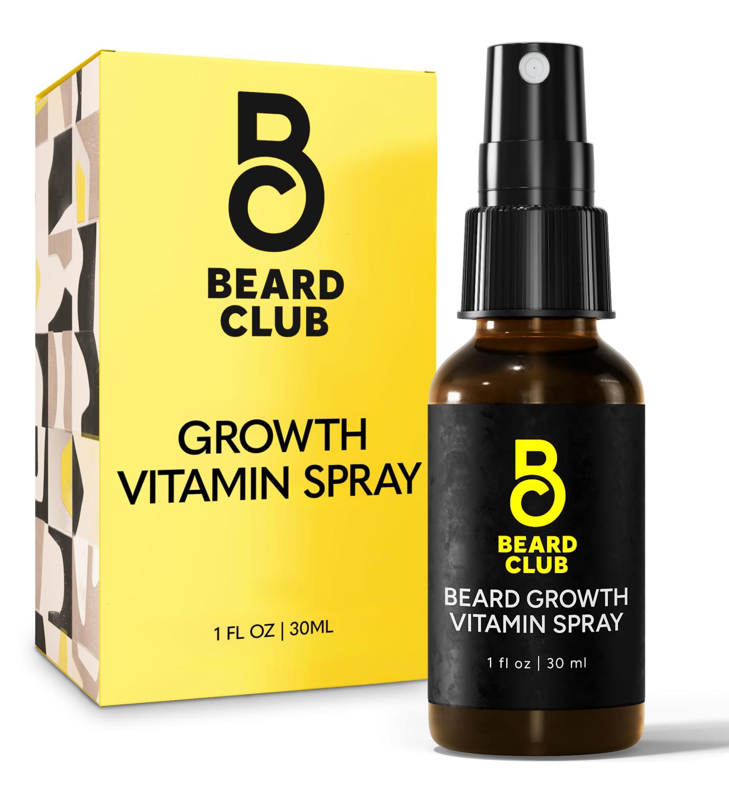 Beard Club Vitamin Spray for Facial Hair Growth | Natural Formula for Thicker Beards | Nourishing Growth Spray for All Skin Types - Buy Online on GoSupps.com
