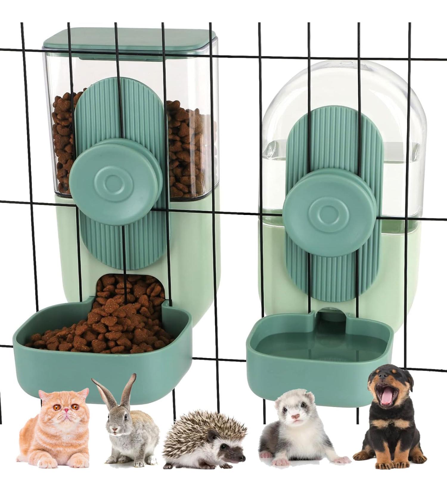 Small Animal Feeder and Waterer Set - Hanging Automatic Dispenser for Small Pets - Cage Feeding Bowl for Dogs, Cats, Kittens, Bunnies, Guinea Pigs, and Ferrets - Buy Online on GoSupps.com