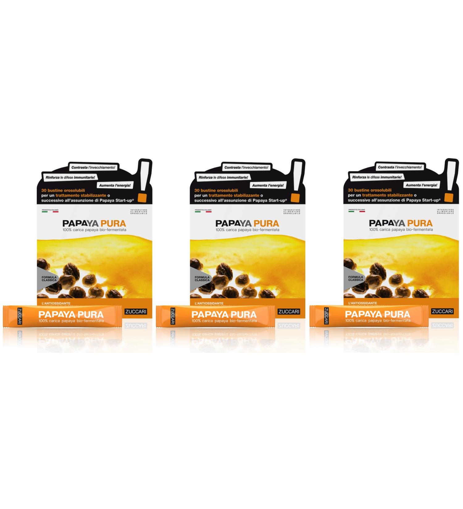 ZUCCARI 3 x PAPAPAPAPAPAPAPAPAYA PURA ZUCCARI - 3 X 30 stick-pack de 3 g
