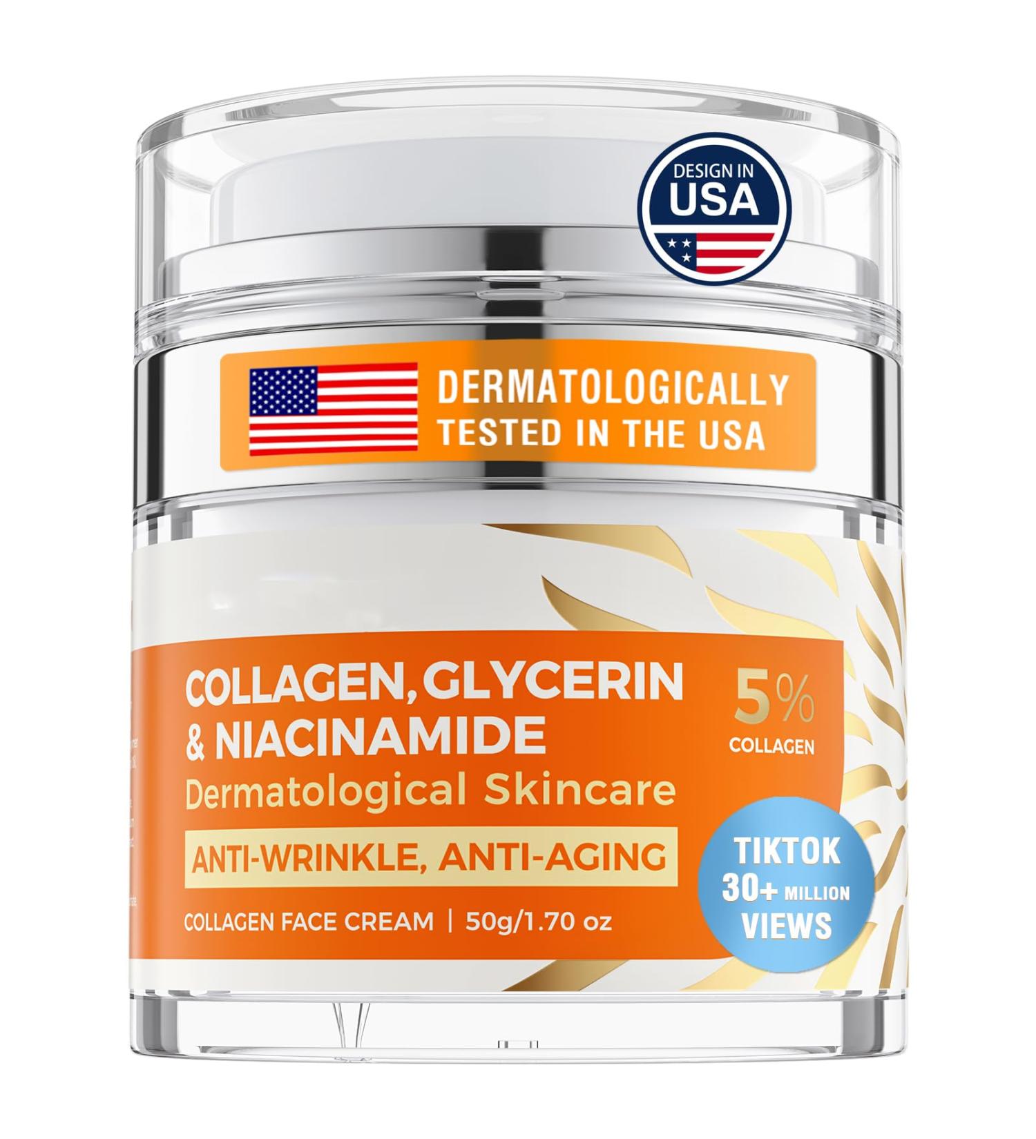 Collagen Cream Facial Moisturizer Multi-Lift Plumping Collagen Firms Retinol Hyaluronic Acid Firming Day & Night Face Cream Moisturizing Cream to Reduce Wrinkles with for Women & Men - Buy Online on GoSupps.com
