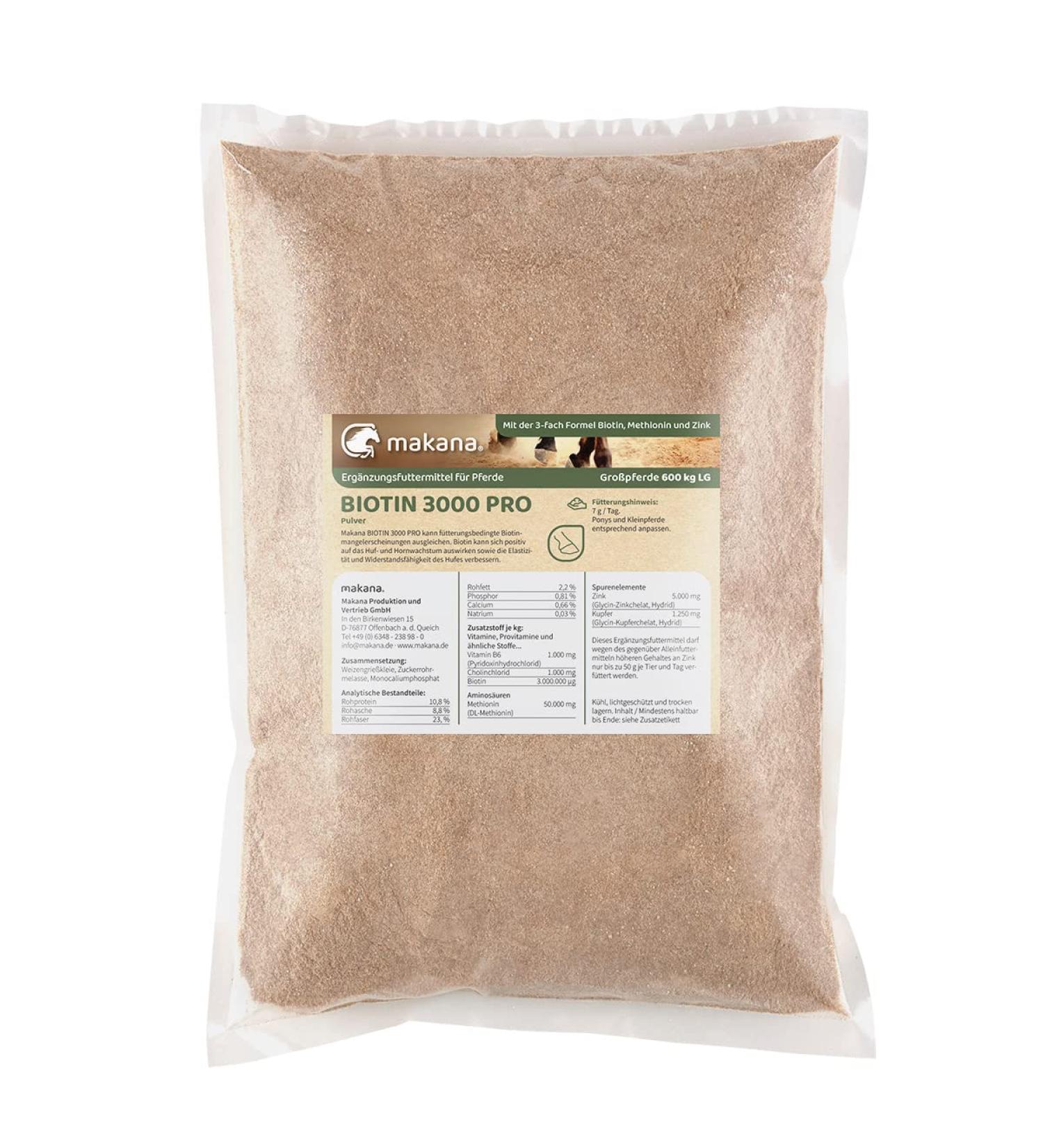 Makana Biotin 3000 PRO Powder for Horses - 1000g Bag | Premium Horse Supplements International Shipping - Buy Online on GoSupps.com