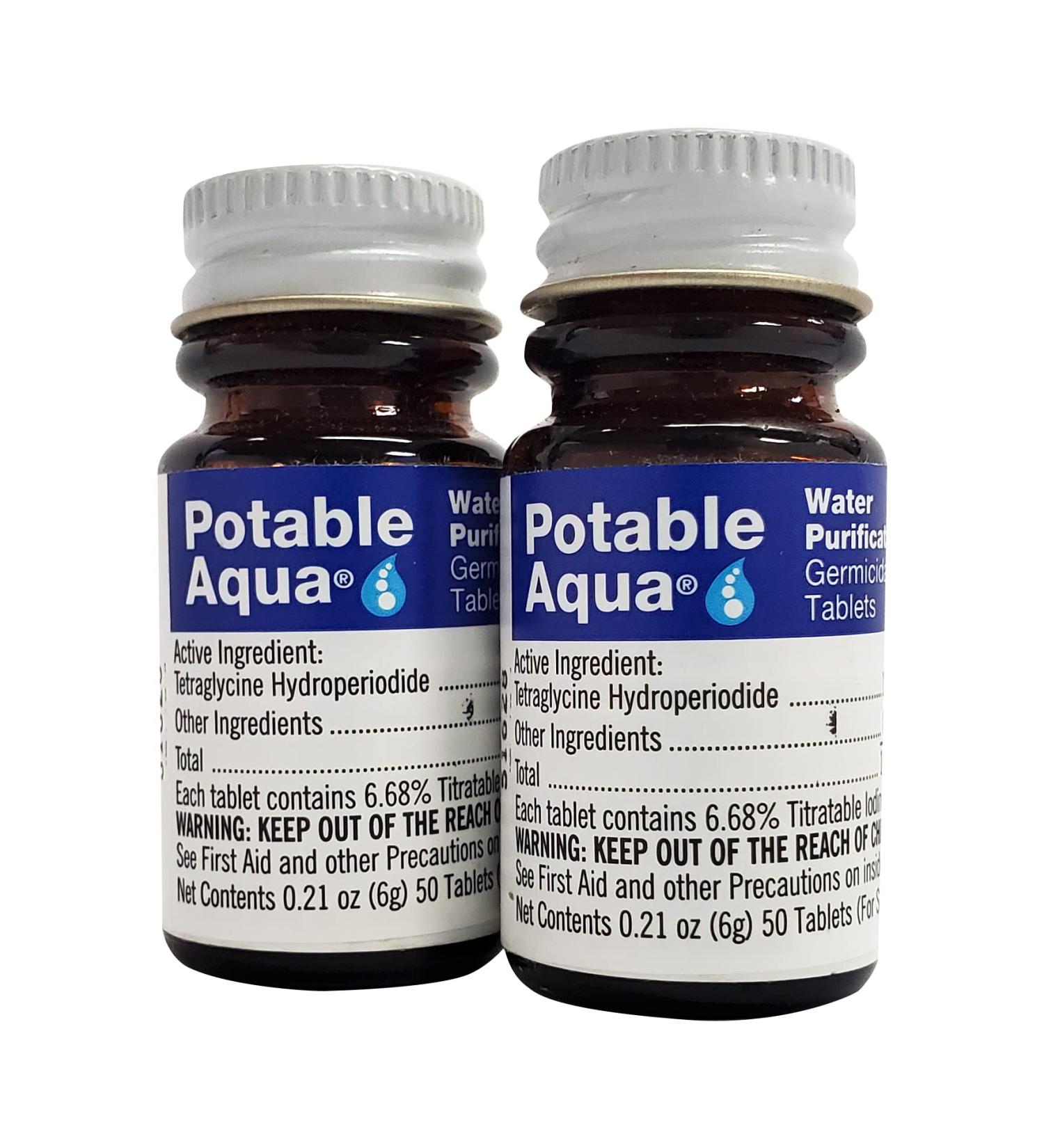 Potable Aqua Water Purification Tablets - 100 Count Twin Pack for Effective Water Treatment - Buy Online on GoSupps.com