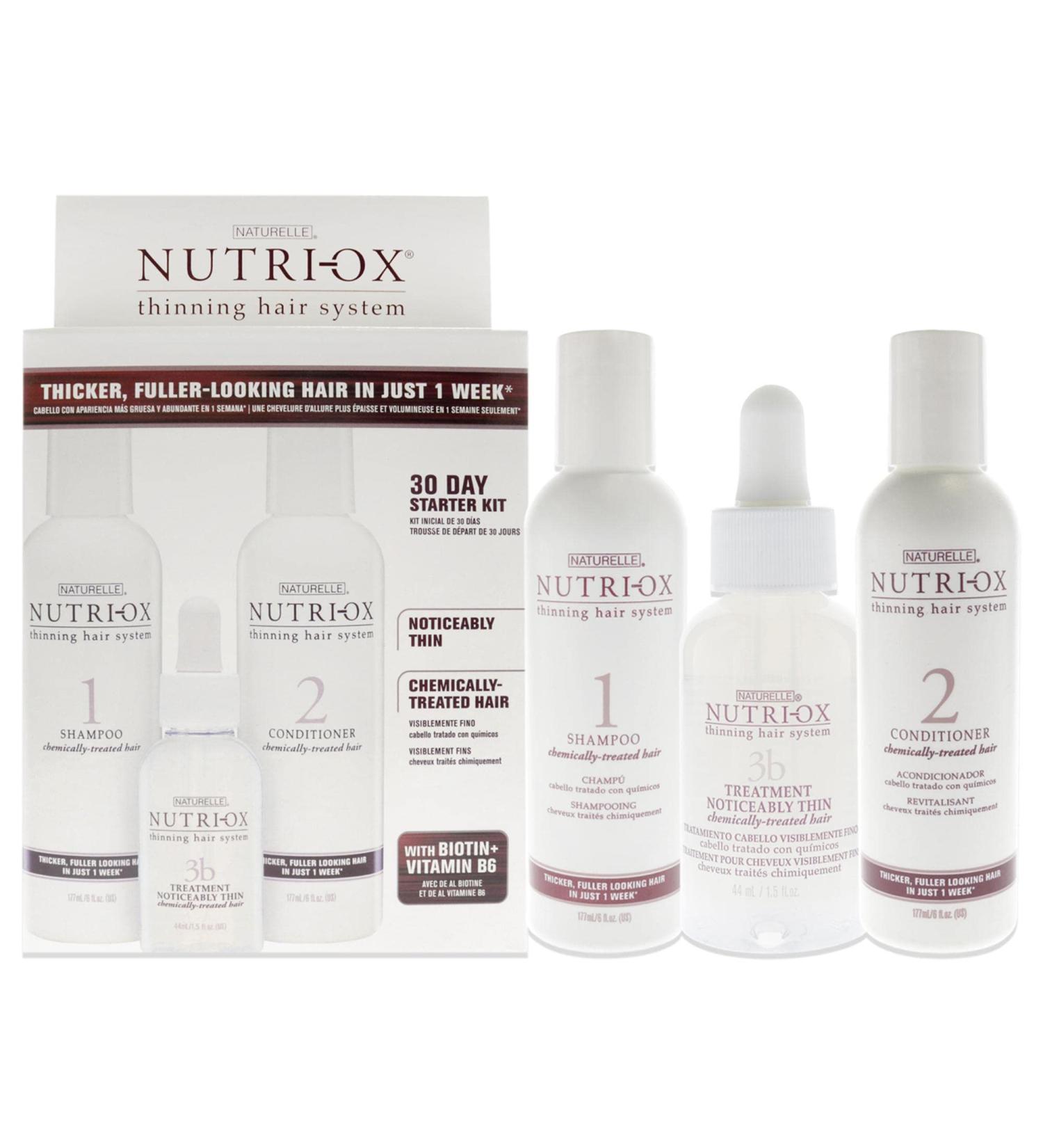 Nutri-Ox Extremely Thin Chemically Treated Hair Starter Kit - Shampoo, Conditioner, Treatment - 3 Pc Gift Set - Buy Online on GoSupps.com