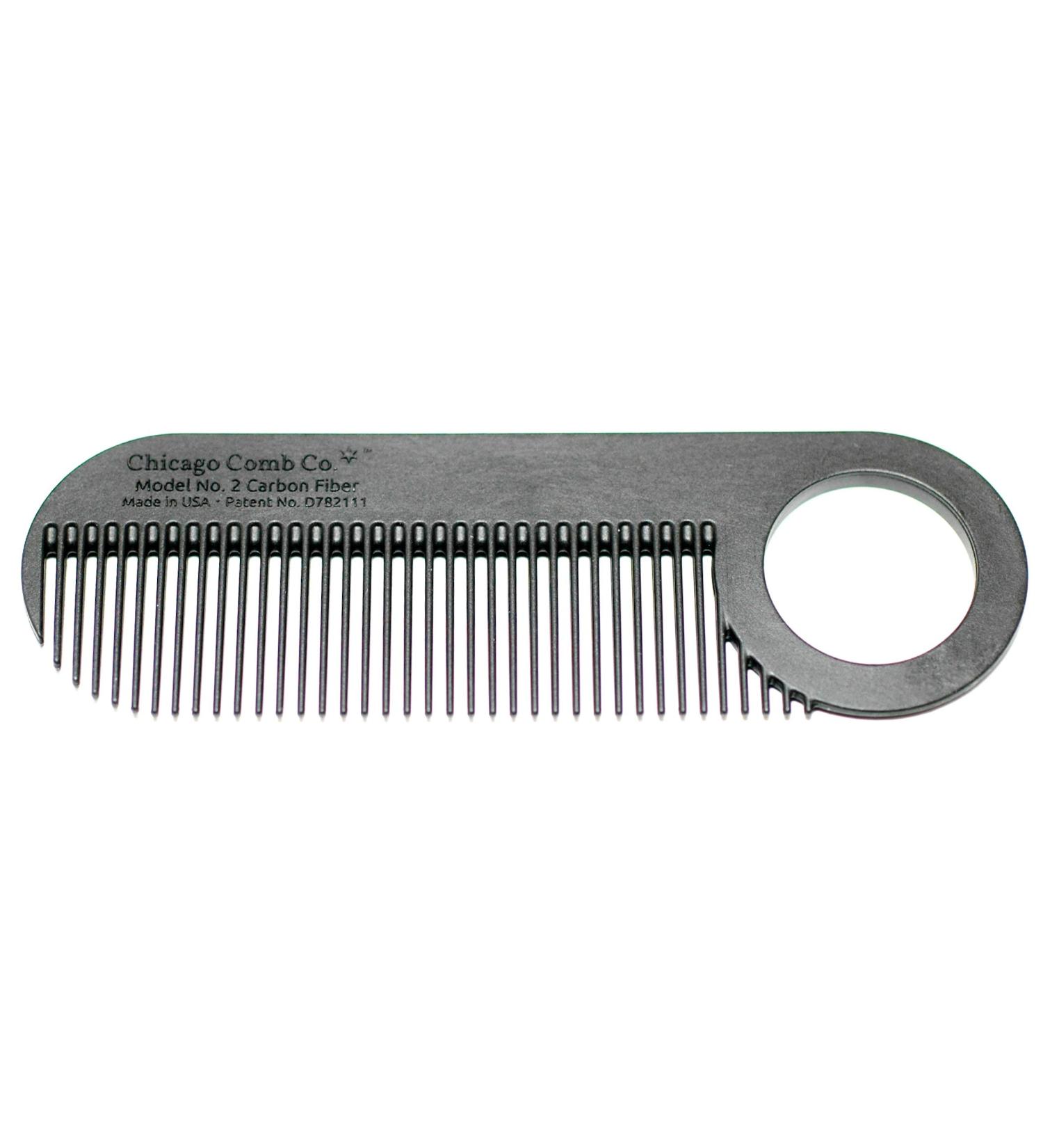 Chicago Comb Model 2 Carbon Fiber - 4 Anti-Static Fine-Tooth Pocket Comb for Thinner Hair - Made in USA - Buy Online on GoSupps.com