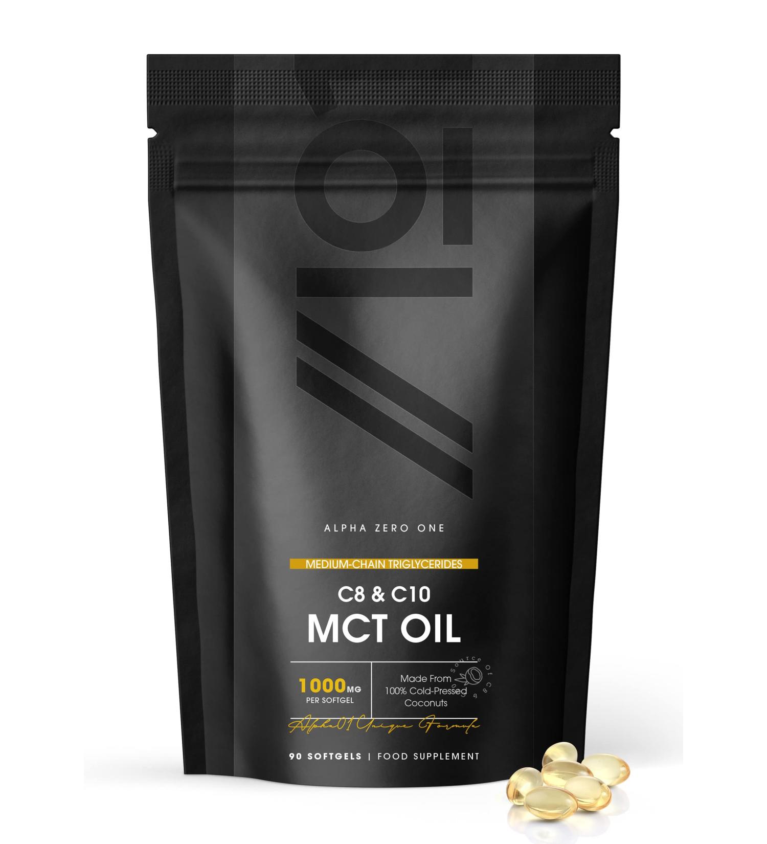 Keto MCT Oil 1000mg - Medium Chain Triglycerides Made from Coconuts Source of C8 + C10 Non GMO Keto Halal 90 Softgels - Buy Online on GoSupps.com