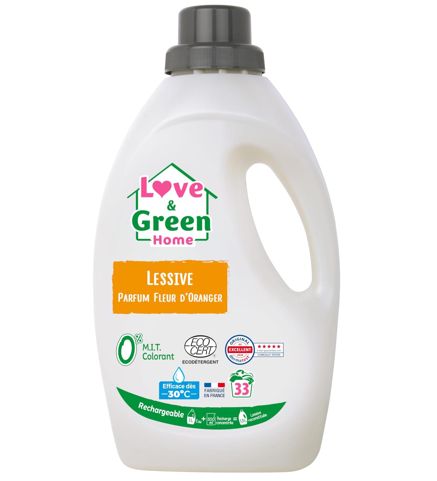 Love & Green Home Ecological refillable laundry detergent Orange blossom scent. Dermatest 5 star certified and Eco-detergent by E - Buy Online on GoSupps.com