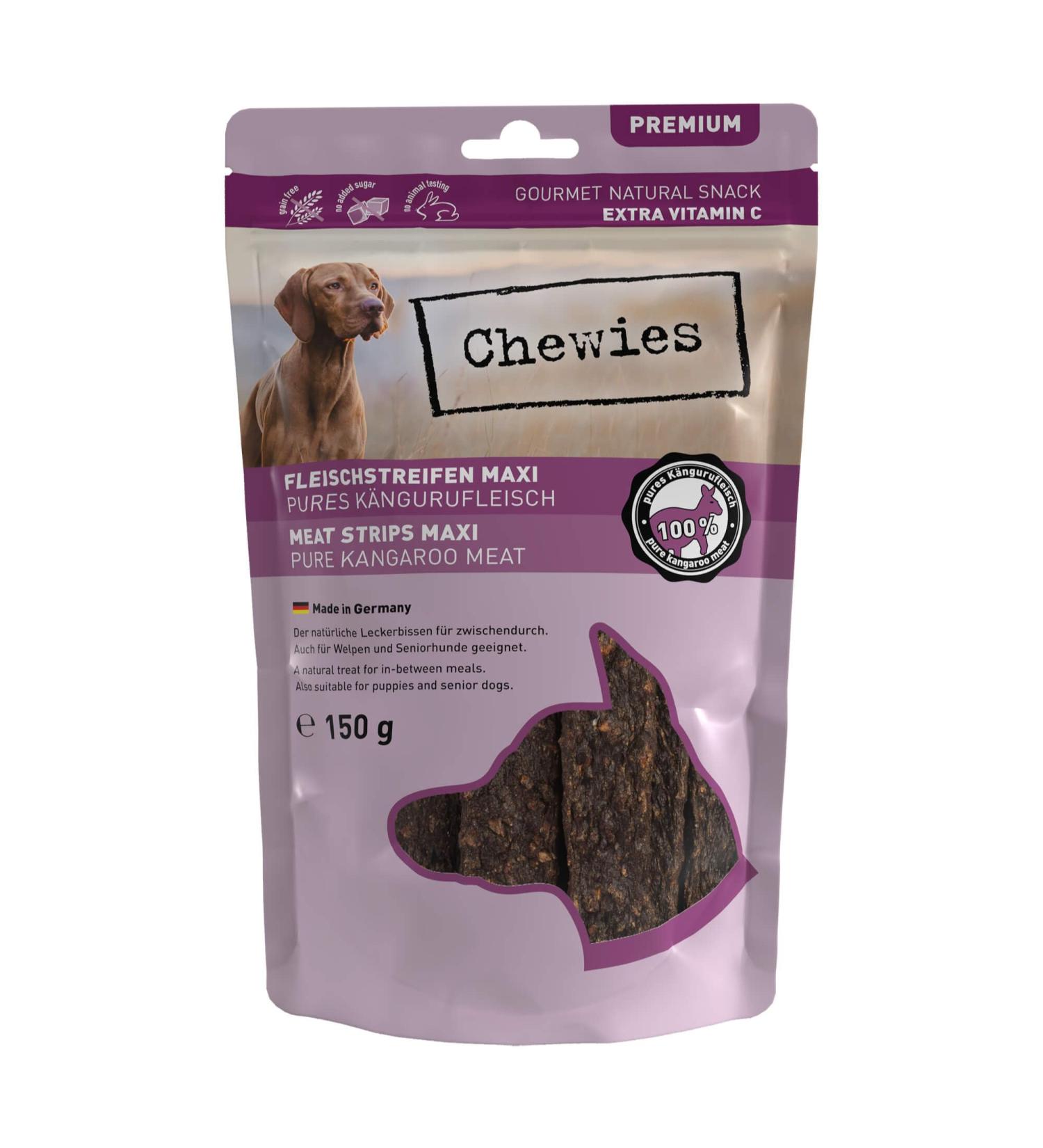 Buy Chewies Maxi Dog Lizard Meat Stripes - 100% Kangaroo Grain-Free & Sugar-Free - 150g Air-Dried Treats for Dogs - International Shipping Available - Buy Online on GoSupps.com