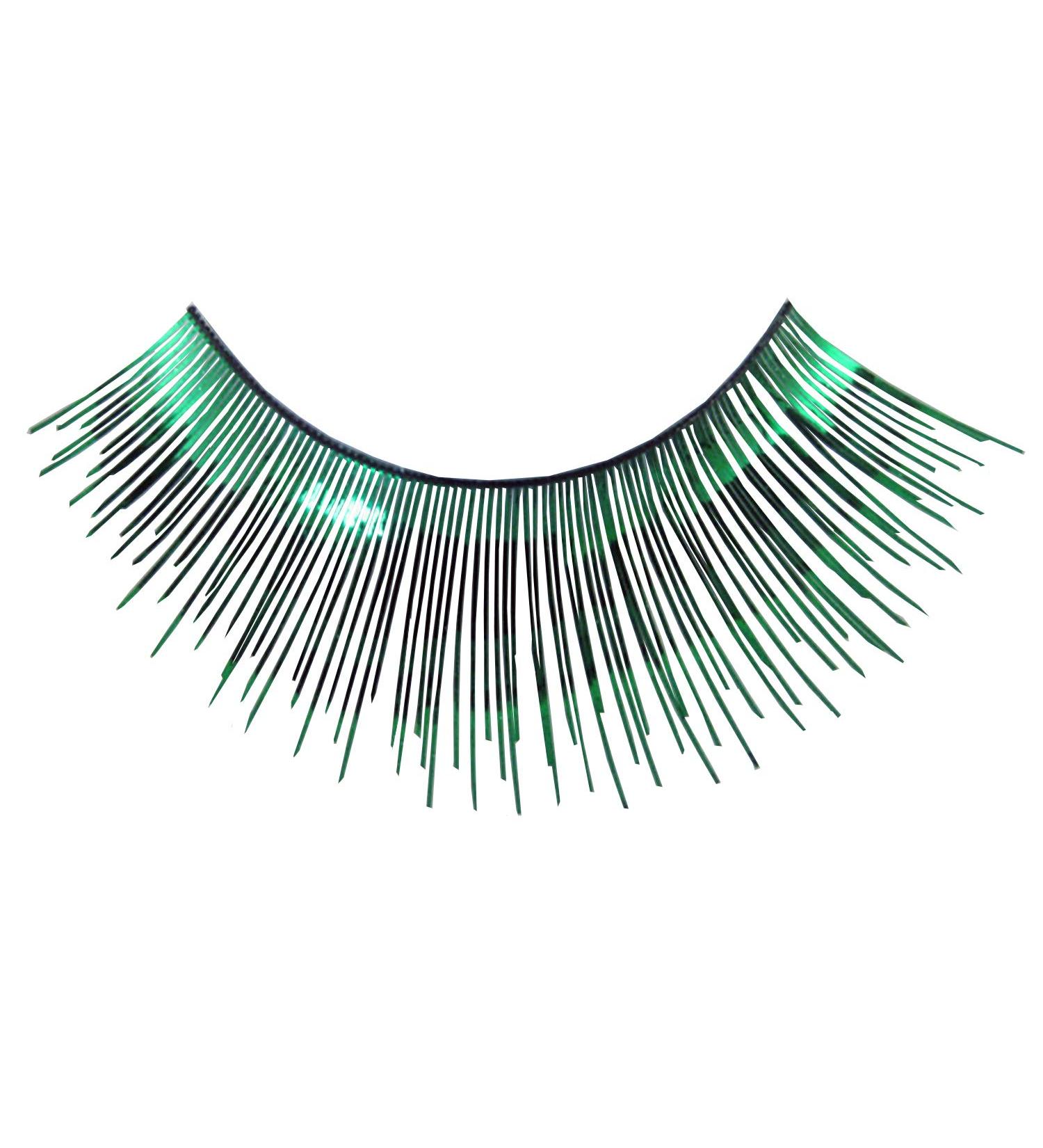 Eulenspiegel Green Metallic Artificial Eyelashes with 1 ml Special Eyelash Glue - Perfect for Carnival & Theme Parties | International Shipping Available - Buy Online on GoSupps.com