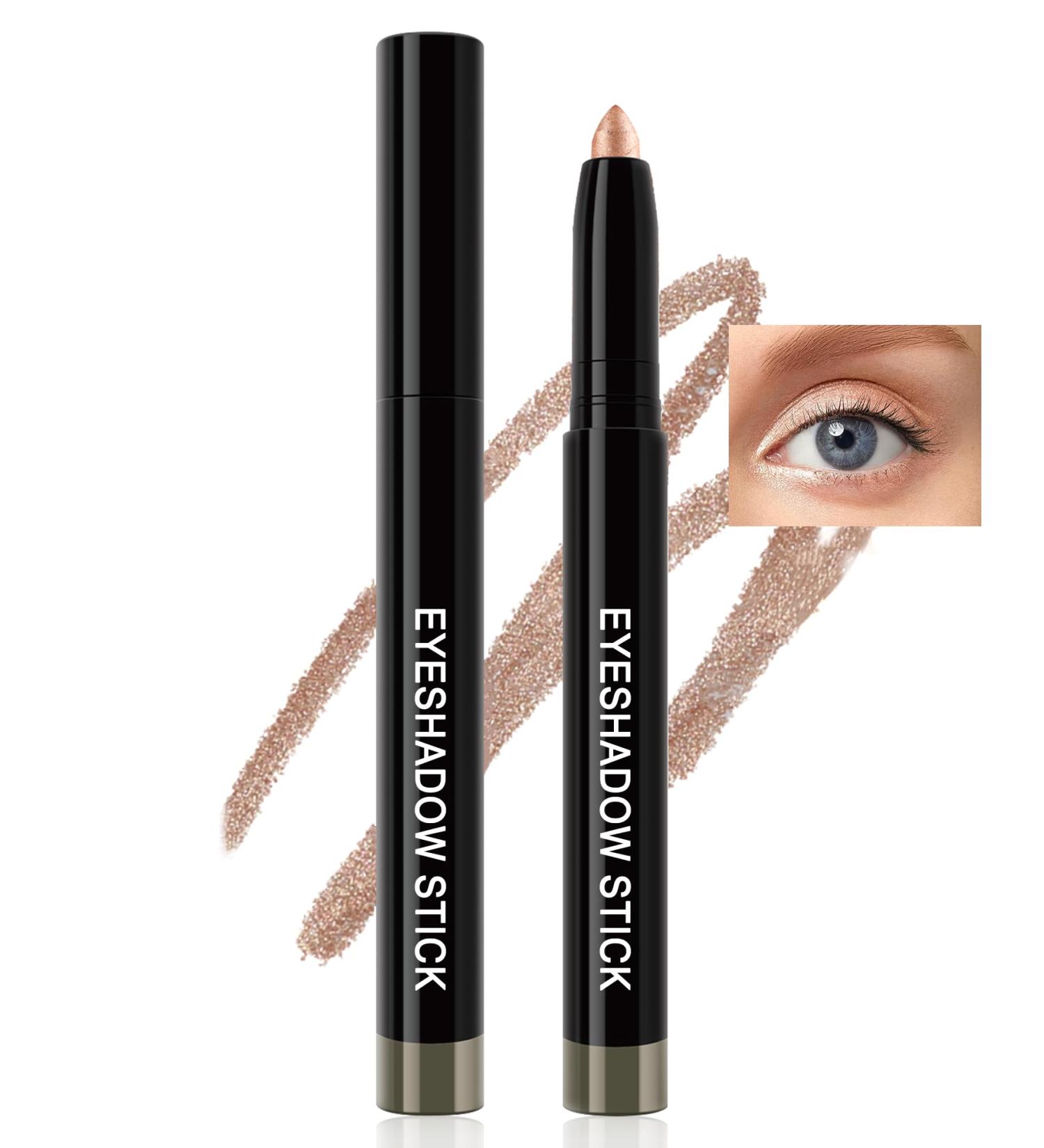 Cream Eyeshadow Stick Eyeliner Multi-Use Brightener Eyeshadow Pencil Waterproof Long Lasting Eye Shadow Stick Blonde Matte & Shimmer Finish Smooth Crease-proof Buildable Eyeshadow with Sharpener-02# - Buy Online on GoSupps.com