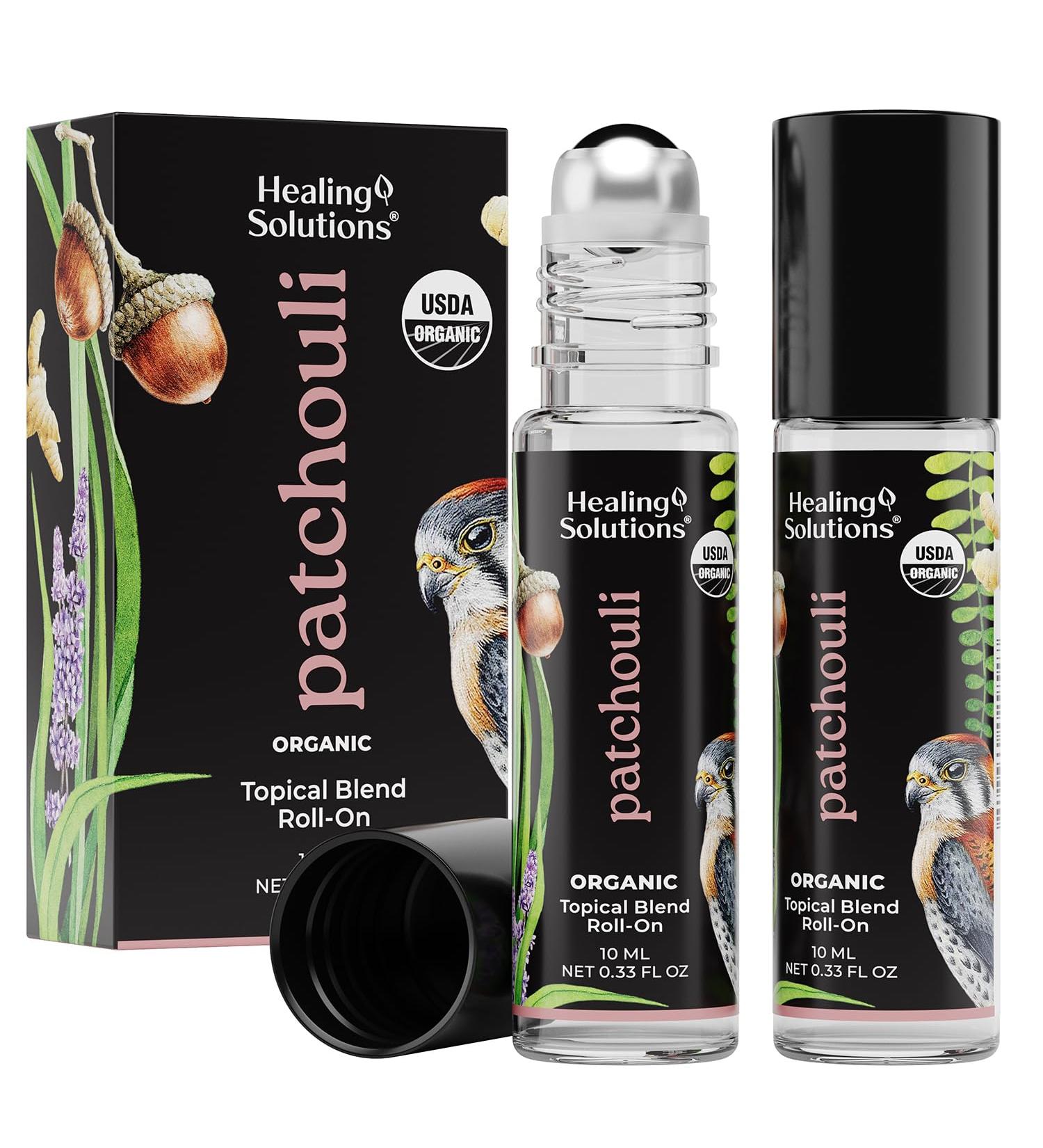 Healing Solutions (2 Pack) USDA Certified Organic Patchouli Essential Oil Roll On Set Patchouli Body & Skin Roller Perfume for Adults Patchouli 0.33 Fl Oz (Pack of 2) - Buy Online on GoSupps.com