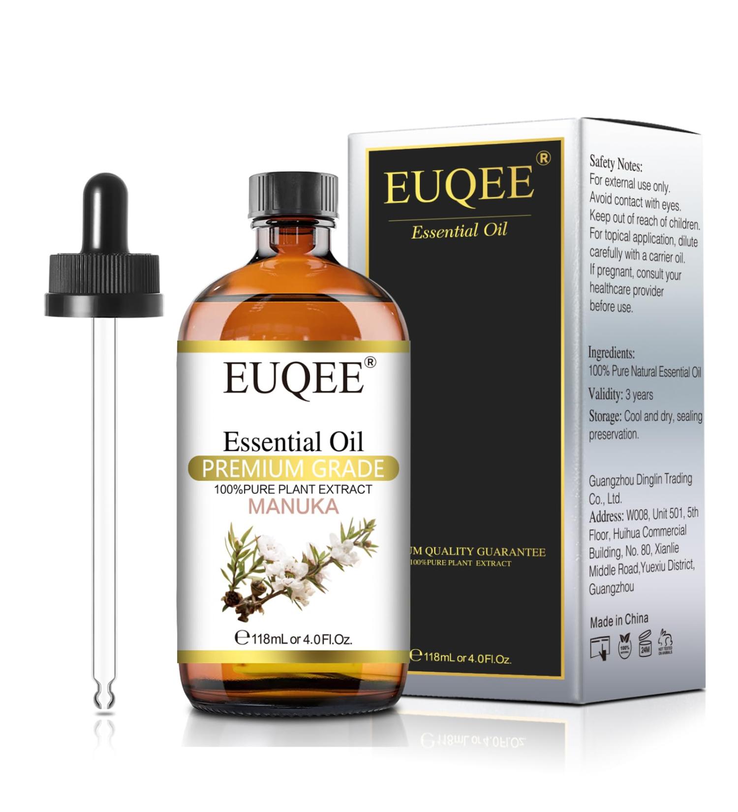 EUQEE Manuka Essential Oil 118ml - Pure Natural Aromatherapy Oil for Diffusers and Humidifiers - Relaxing Home Fragrance - 1 Pack - Buy Online on GoSupps.com