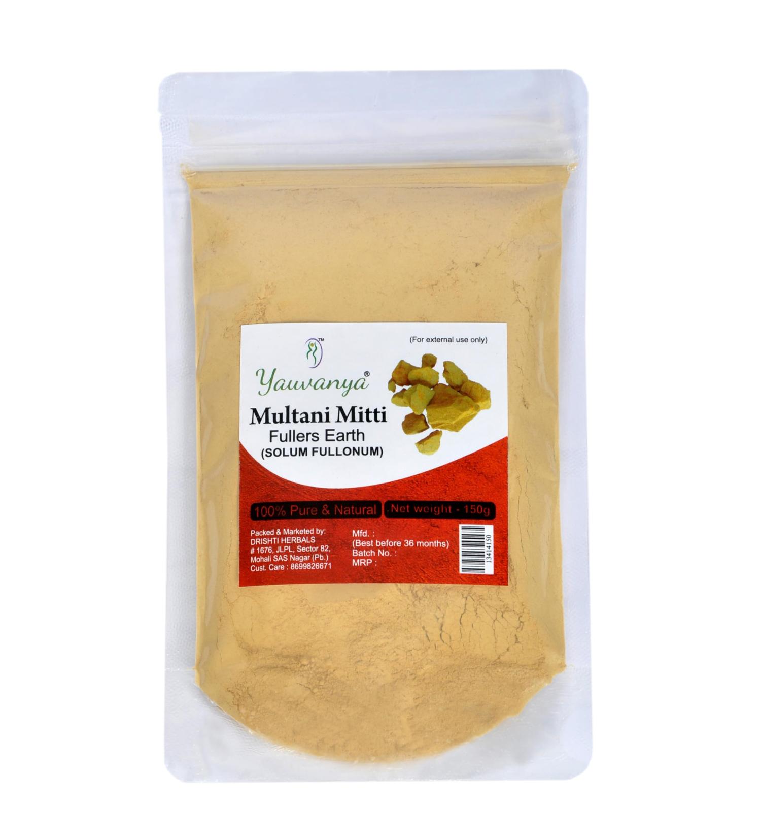 Yauvanya Multani Mitti (Fullers Earth) for Face Packs - 150 gms