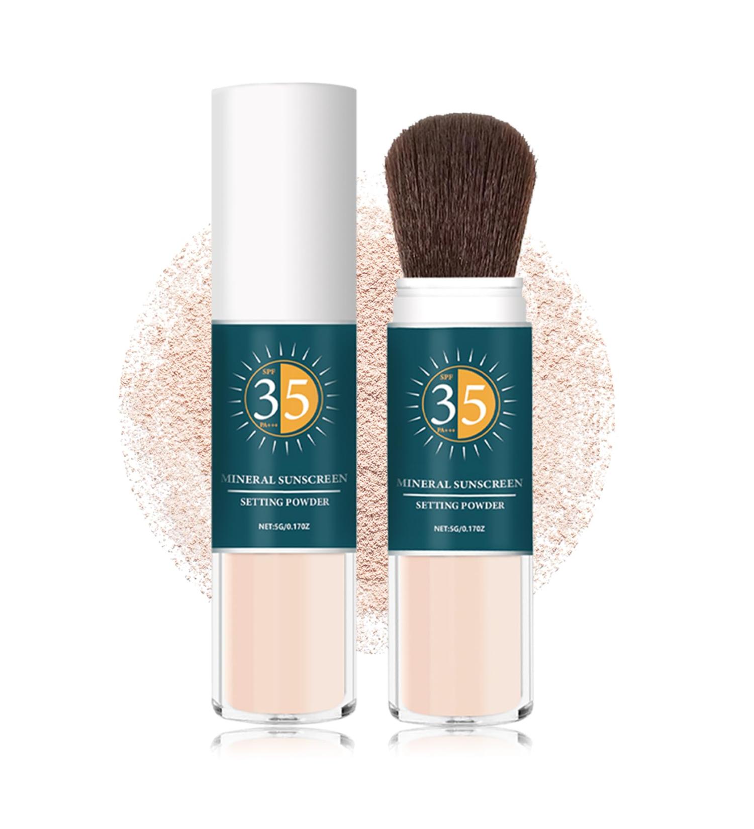 Buy Translucent Mineral Powder Sunscreen SPF 35 - Lightweight Oil Control Setting Powder for Face - Buy Online on GoSupps.com