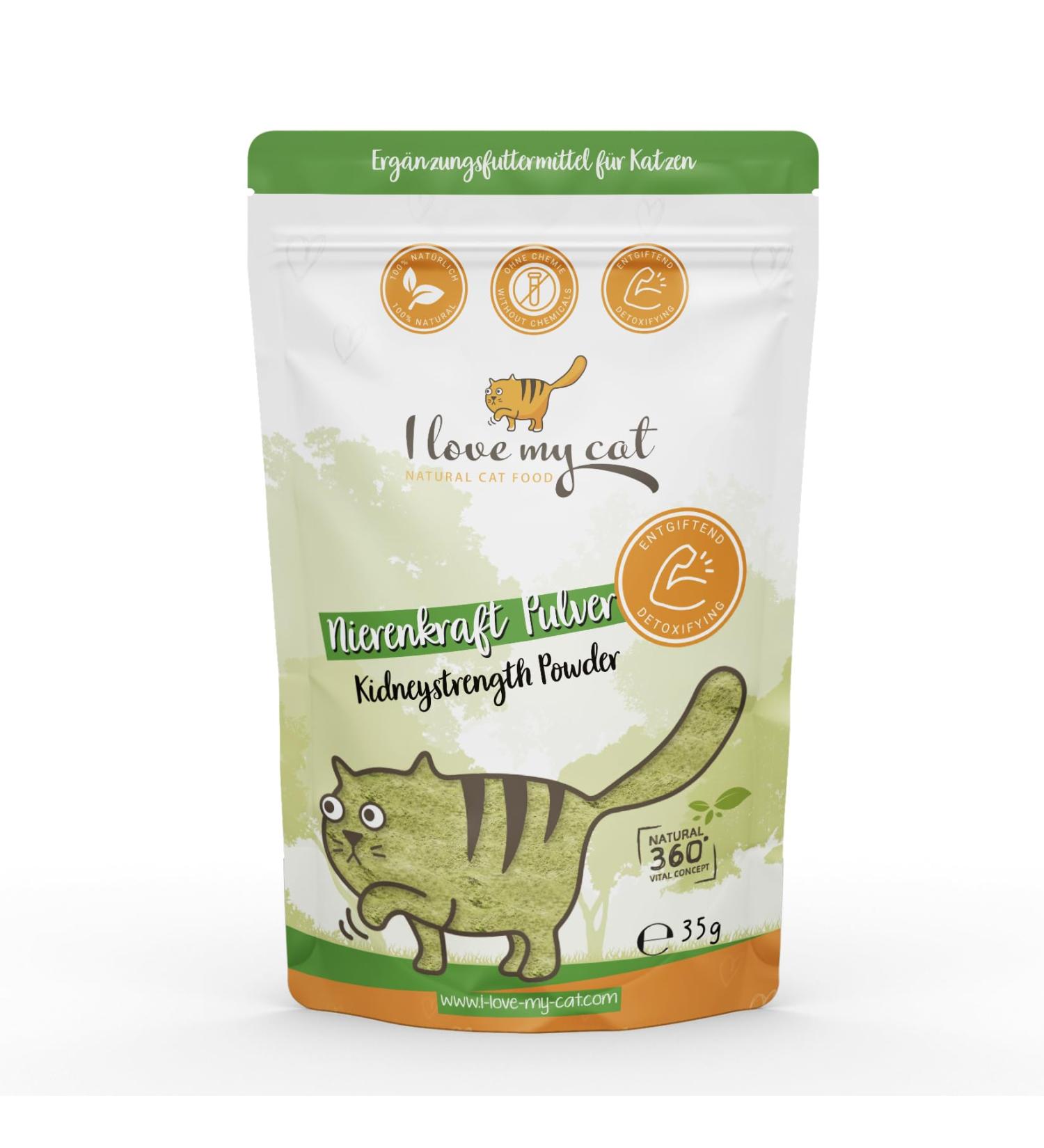 I Love My Cat Kidney Force Powder - Herbal Nutrition Supplement for Cat Kidney Health (35g) - Supports Healthy Kidney Function - Buy Online on GoSupps.com