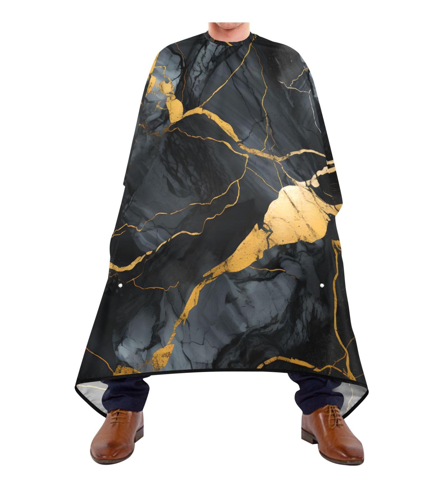 Waterproof Barber Cape - Black Marble & Cheetah Haircut Bib for Men & Women | Unisex Hair Cutting Cape | Durable & Stylish - Buy Online on GoSupps.com