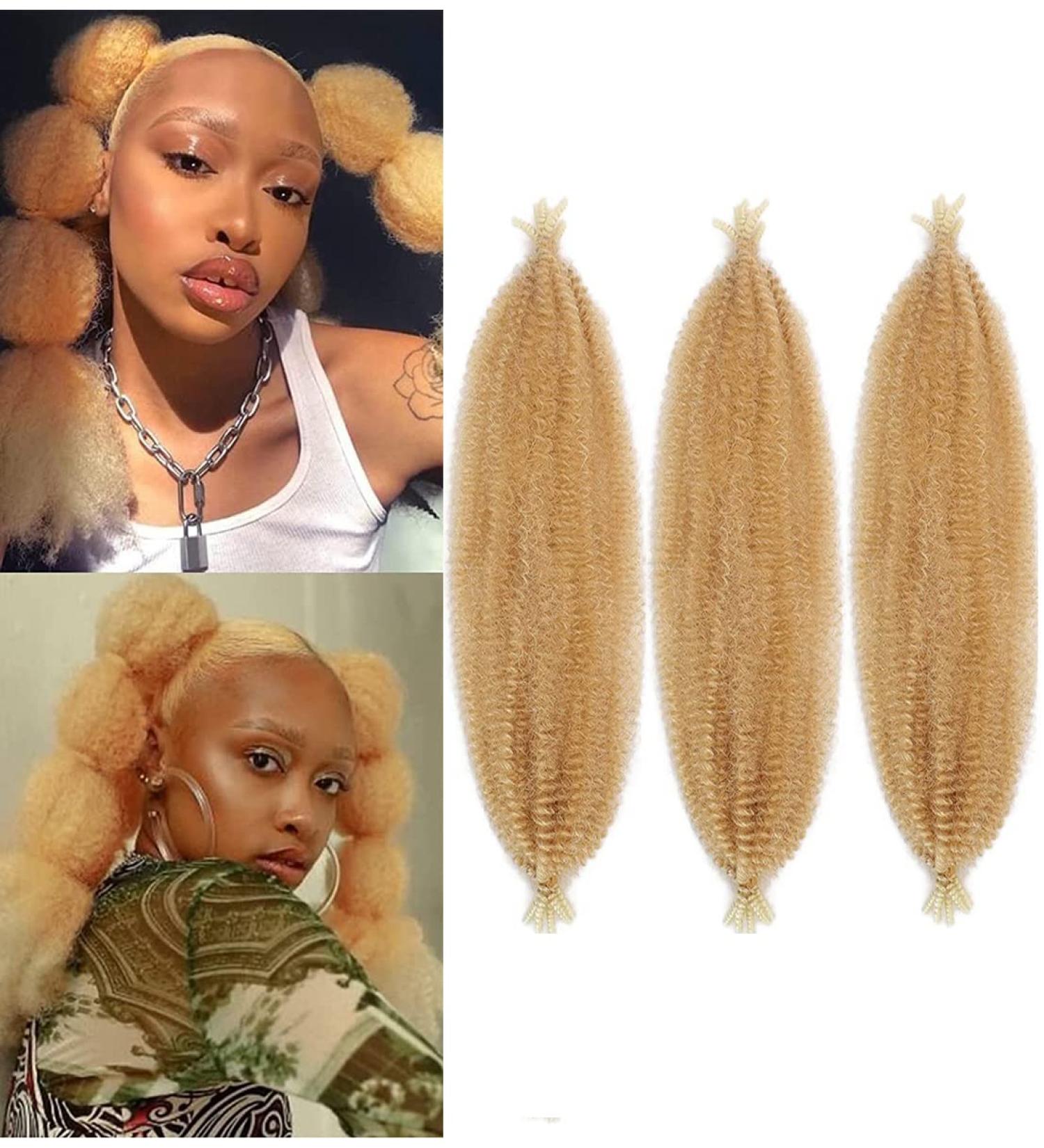 LPARMJIT 16 Springy Afro Twist Hair Extensions - 3 Packs of Kinky Marley Twist for Soft Butterfly Locs - Pre-Fluffed 27/613 Color - Buy Online on GoSupps.com