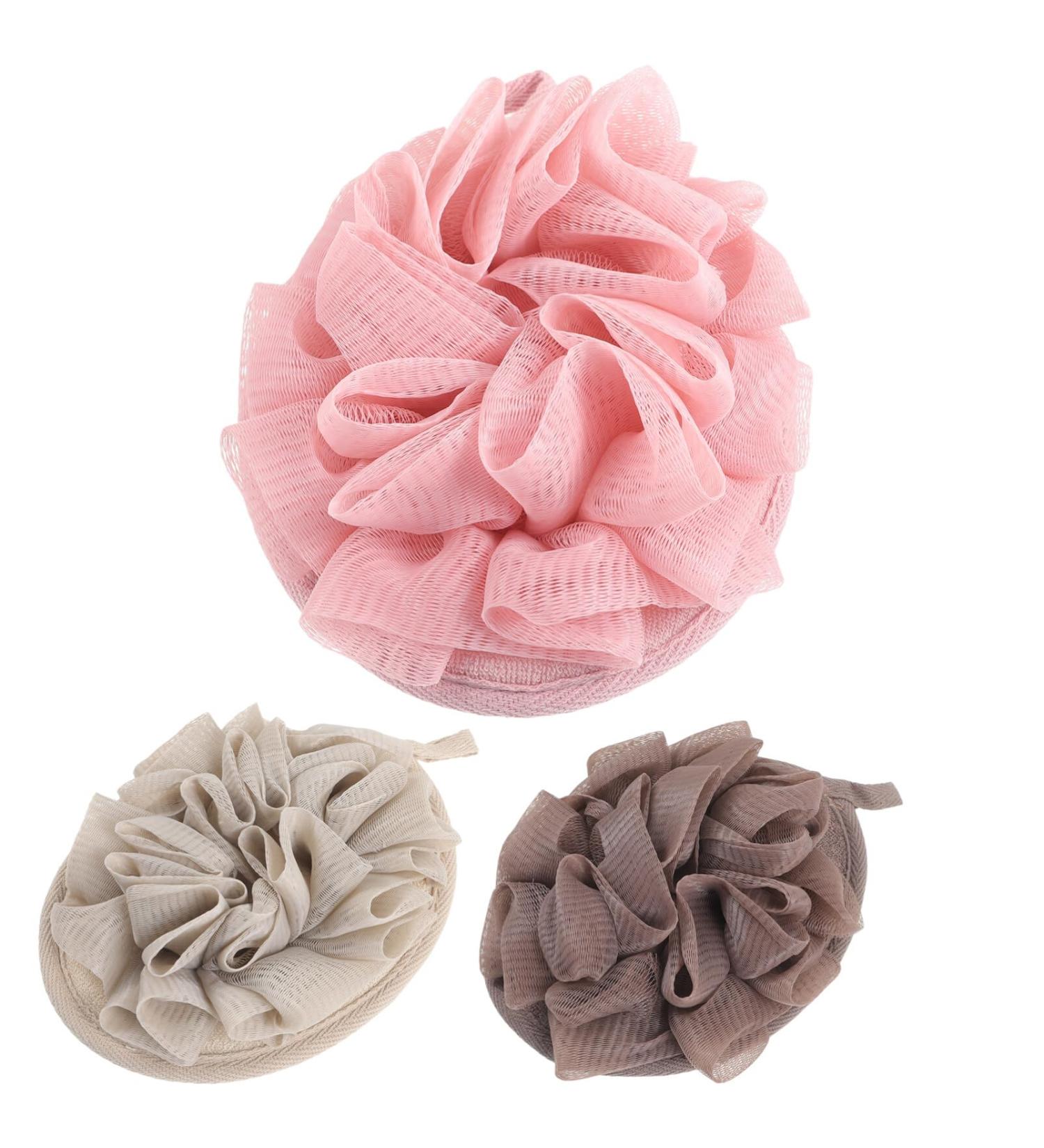 FRCOLOR 3Pcs Bath Sponges & Loofahs - Soft Mesh Exfoliating Scrubbers for Men & Women | Large Solid Color Bathing Accessories - Buy Online on GoSupps.com