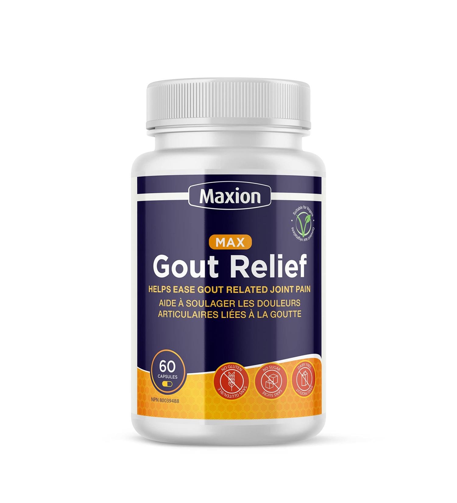 Maxion Gout Relief Capsules to Relieve Pain Manage Inflammation and Reduce Uric Acid Potent Antioxidant 60 Capsules 1 - Buy Online on GoSupps.com