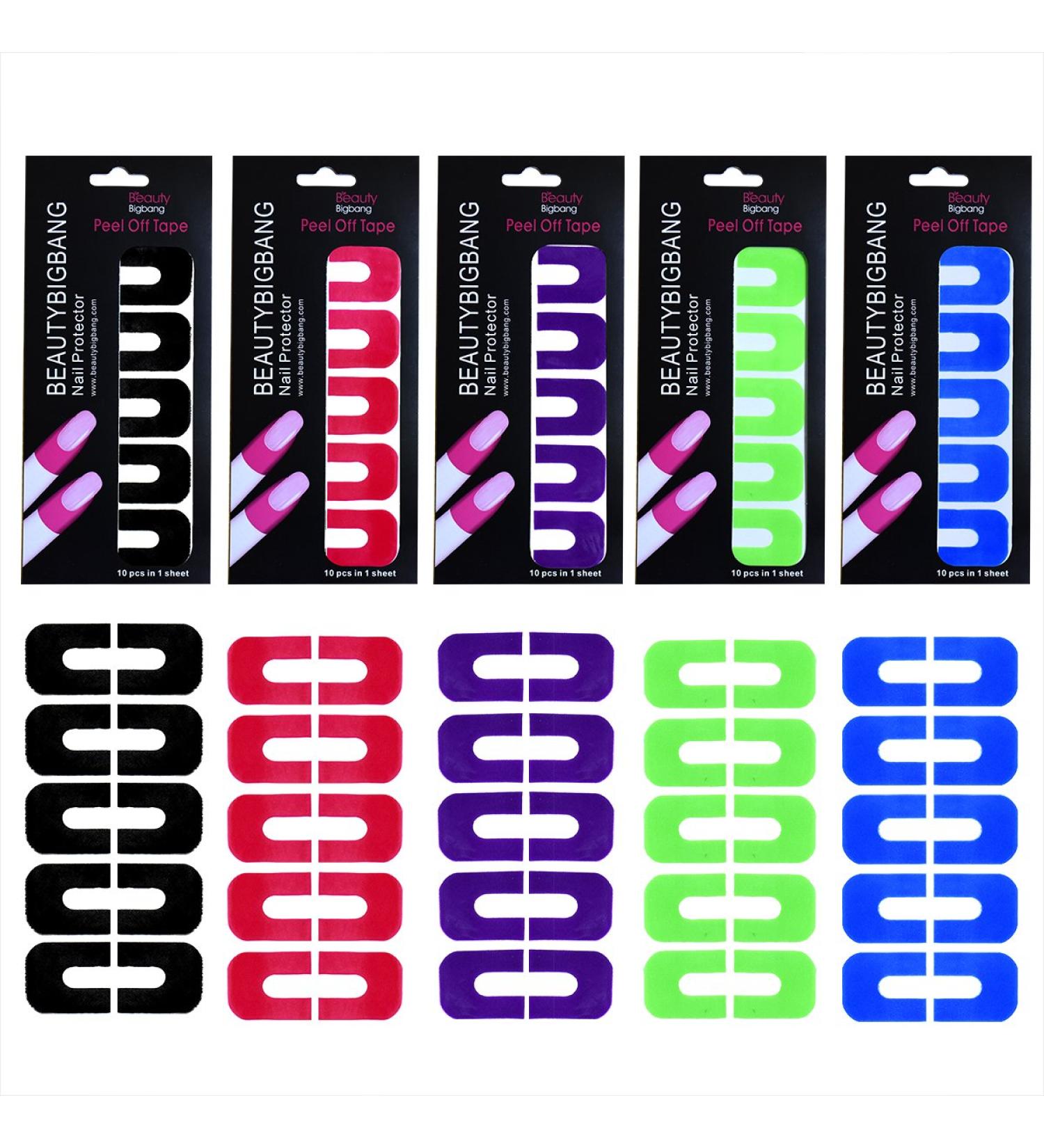 BEAUTYBIGBANG Plastic Nail Polish Protector - 100 Piece Disposable Nail Art Sticker Tape - Buy Online on GoSupps.com