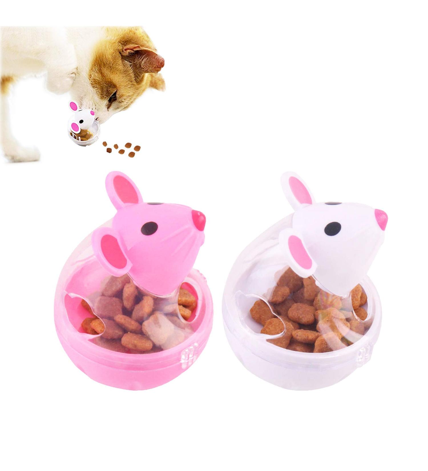 HUOXIG Cat Interactive Toy and Food Dispenser Treat Ball Cat Food Feeder Indoor Outdoor Cat Feeding Toys Transparent Mice Food Tumbler Pet interactive Toy Puzzle Play Toy Kids Toy -2PCS/Set - Buy Online on GoSupps.com