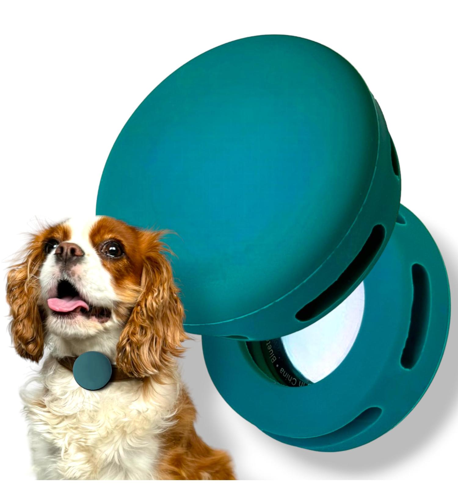 Moosh Silicone Airtag Holder for Dogs & Cats | Stylish & Safe Pet Tracker Accessory in Turquoise Green - Buy Online on GoSupps.com
