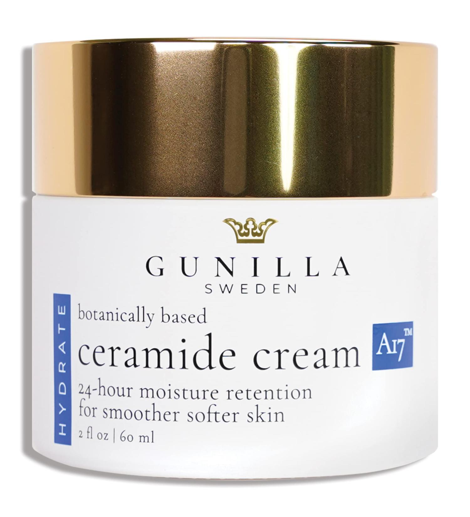 Gunilla Ceramide Cream A17 - 24-Hour Anti-Aging Moisturizer | Natural Vegan Formula with 17 Actives & Botanicals | Reduce Fine Lines & Wrinkles | 2oz - Buy Online on GoSupps.com