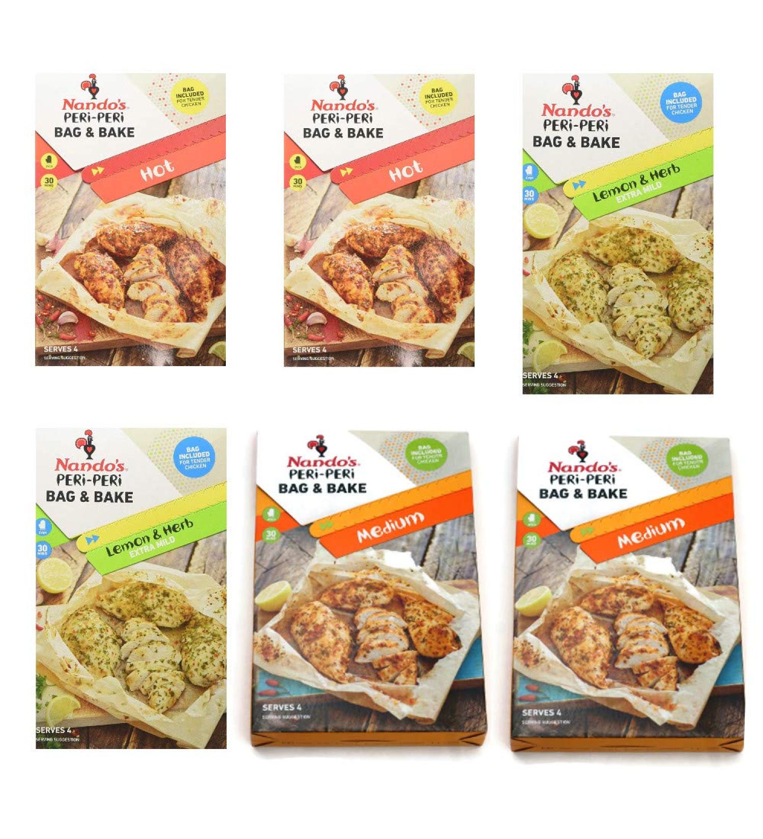 Nando's Bake & Bag Hot Varieties Medium Lemons & Herbs 20g (Pack of 6) - Buy Online on GoSupps.com