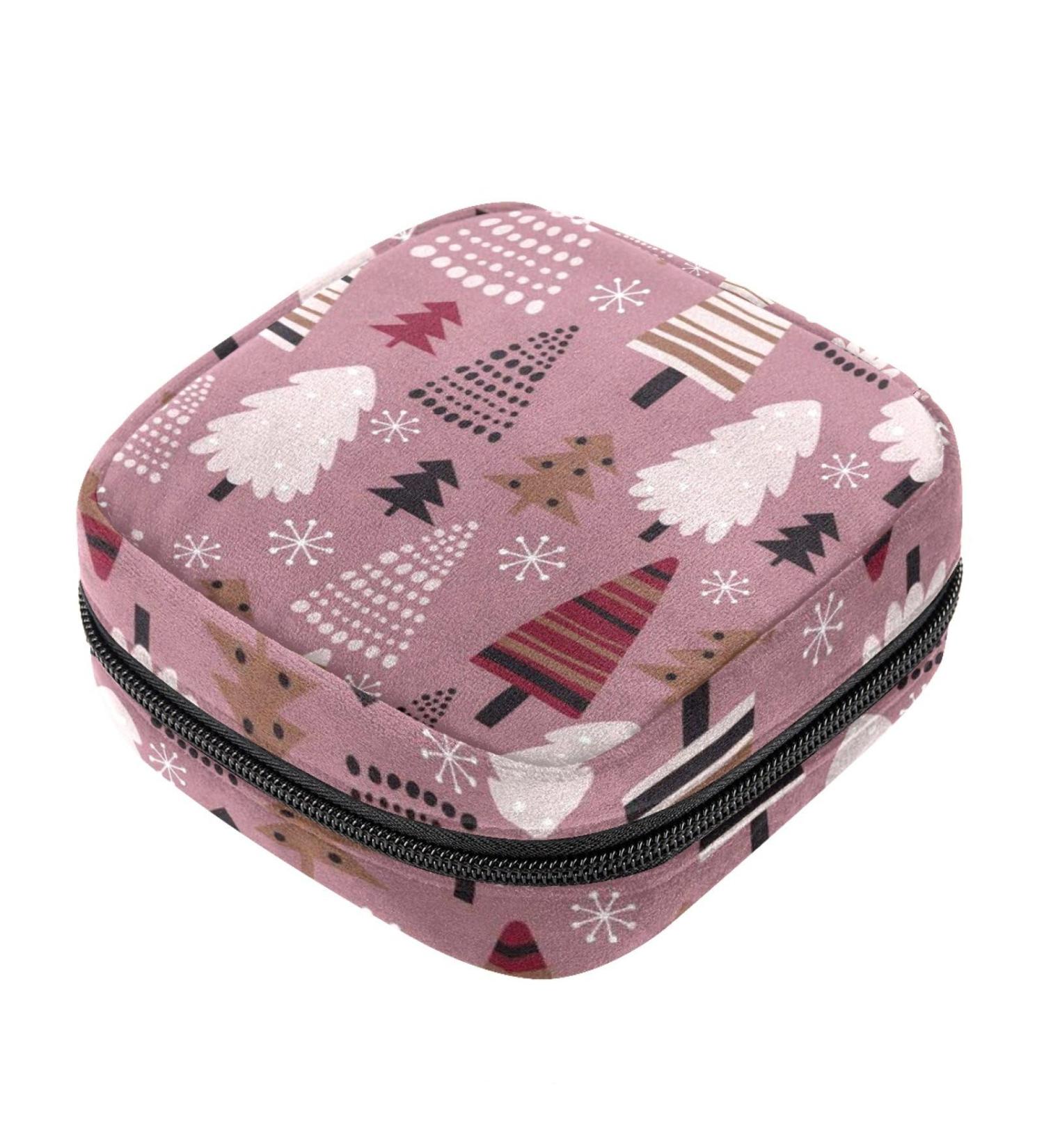 Guantierendiy Sanitary Napkin Storage Bag - Portable Period Pouch for Women & Teens | Menstrual Cup & Nursing Pad Holder - Christmas Tree Design (Multicolor) - Buy Online on GoSupps.com