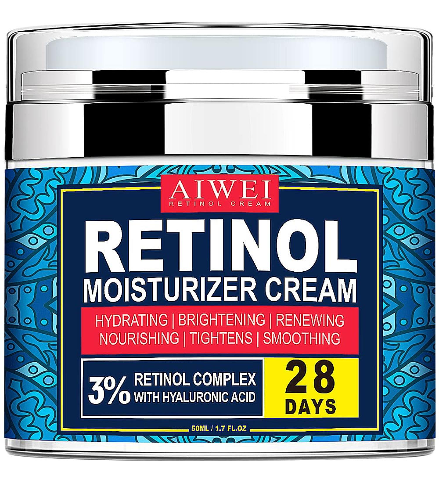AIWEI Retinol Cream | Collagen Boosting, Hydrating, and Skin Brightening Face Moisturizer - 1.7 oz - Buy Online on GoSupps.com