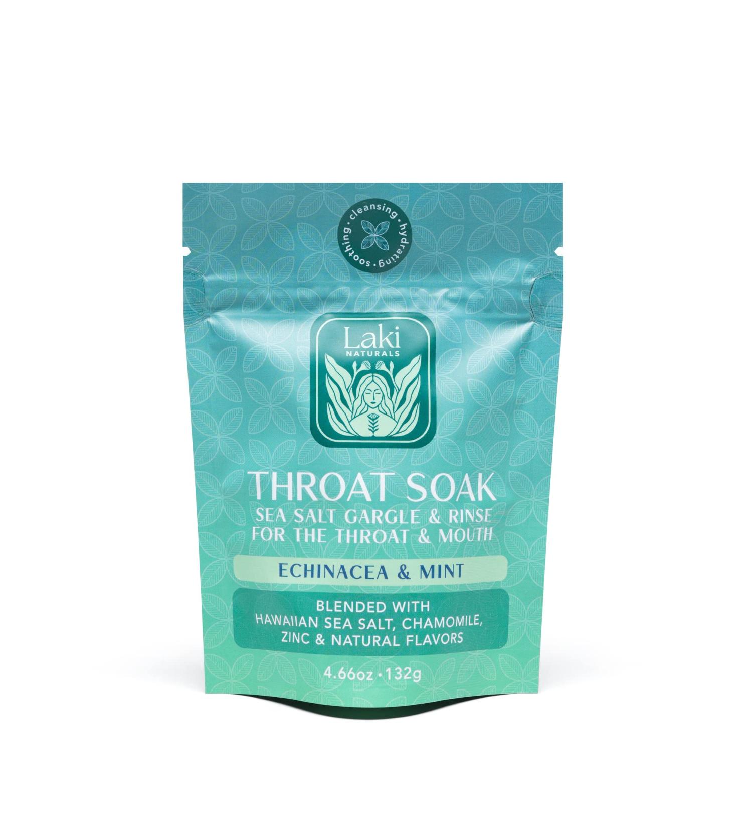 Laki Naturals Throat Soak Pouch of Echinacea & Mint with Scoop - Buy Online on GoSupps.com