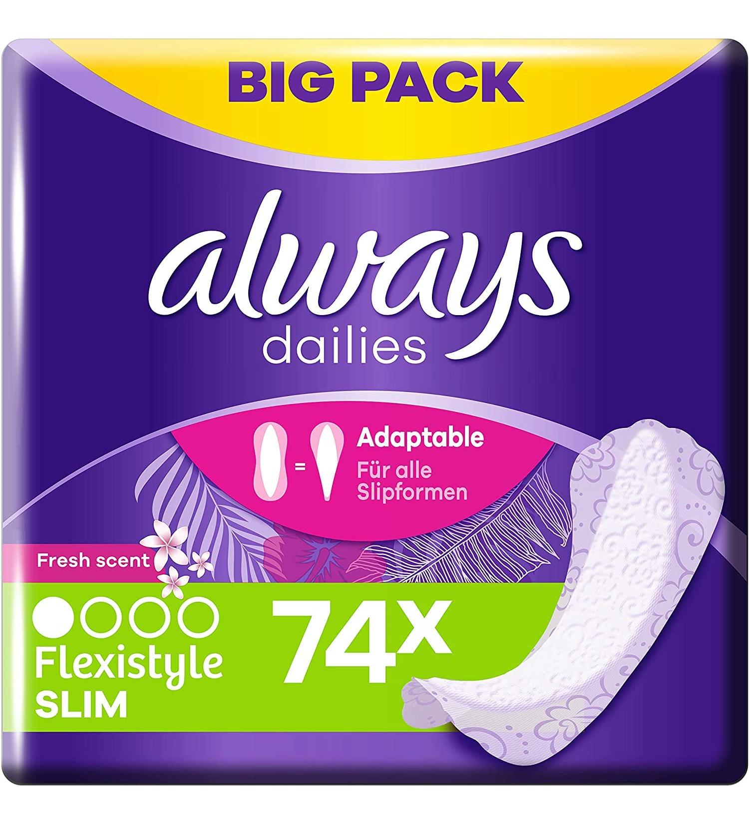 Always Dailies Pantyliners 74 Pads 74 Count (Pack of 1)