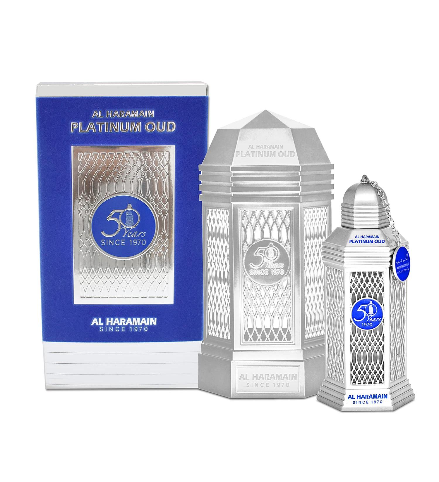 Al Haramain Platinum Oud - Perfume for Women and Men - Exquisite Amber Perfume - Exotic Burst of Cardamom Vetiver and Tonka Bean - 3.4 oz EDP Spray - Buy Online on GoSupps.com