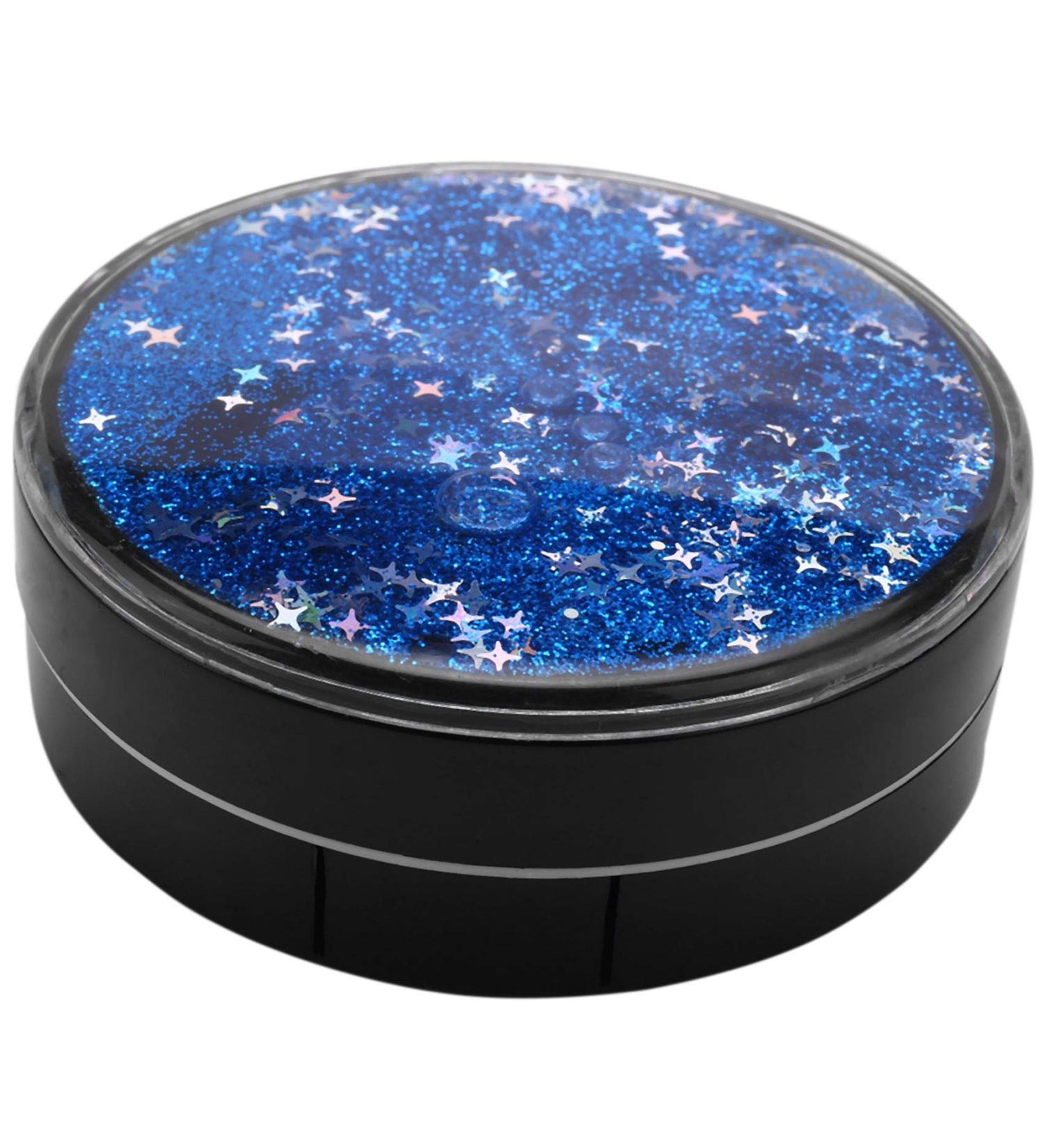 Pandysilioer Cute Blue Lens Container with Flowing Sequins - Stylish Lentils Bag for Girls | International Shipping Available - Buy Online on GoSupps.com