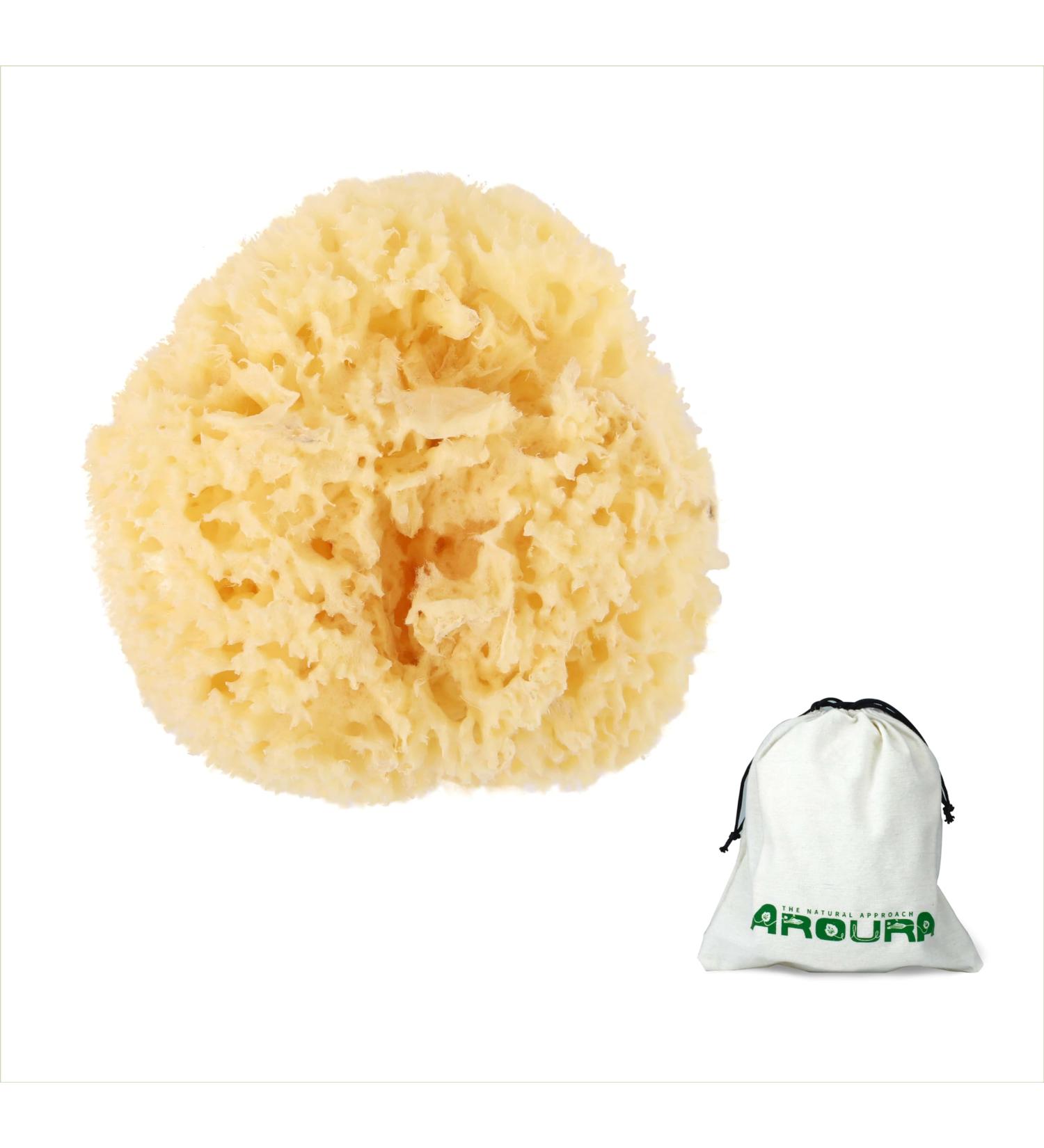 AROURA Natural Sea Wool Sponge | Shower & Bath Sponge | Natural Loofah | Sea Sponge for Body Care | Sea Sponge for Facial Cleansing & Body Washing | Natural Sponge Size 2 - (8-9 CM) - Buy Online on GoSupps.com