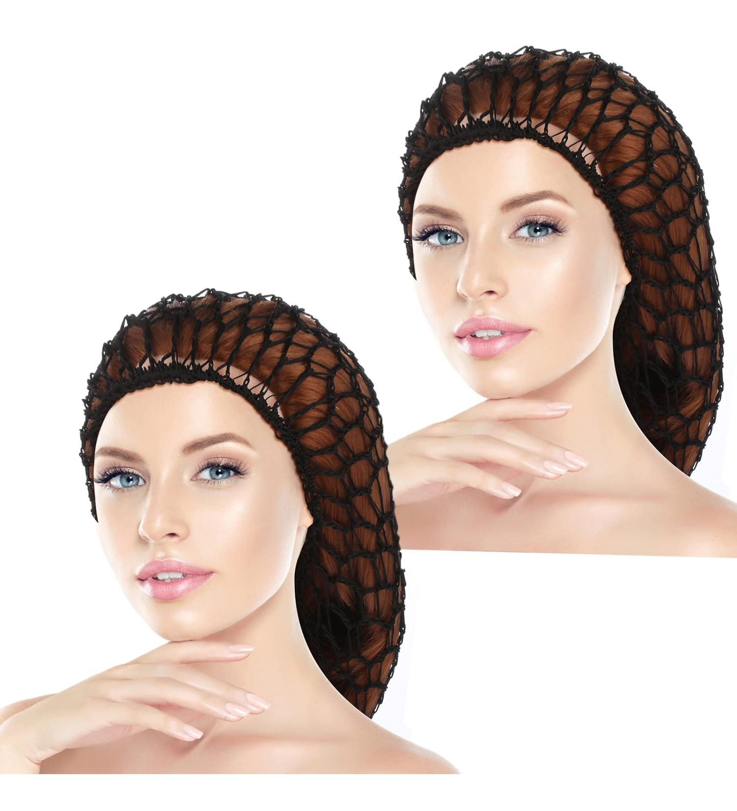 2 Black Mesh Hair Nets - Soft Rayon Knit Snood Hat for Women & Girls - Large Hair Cover Accessory - Buy Online on GoSupps.com