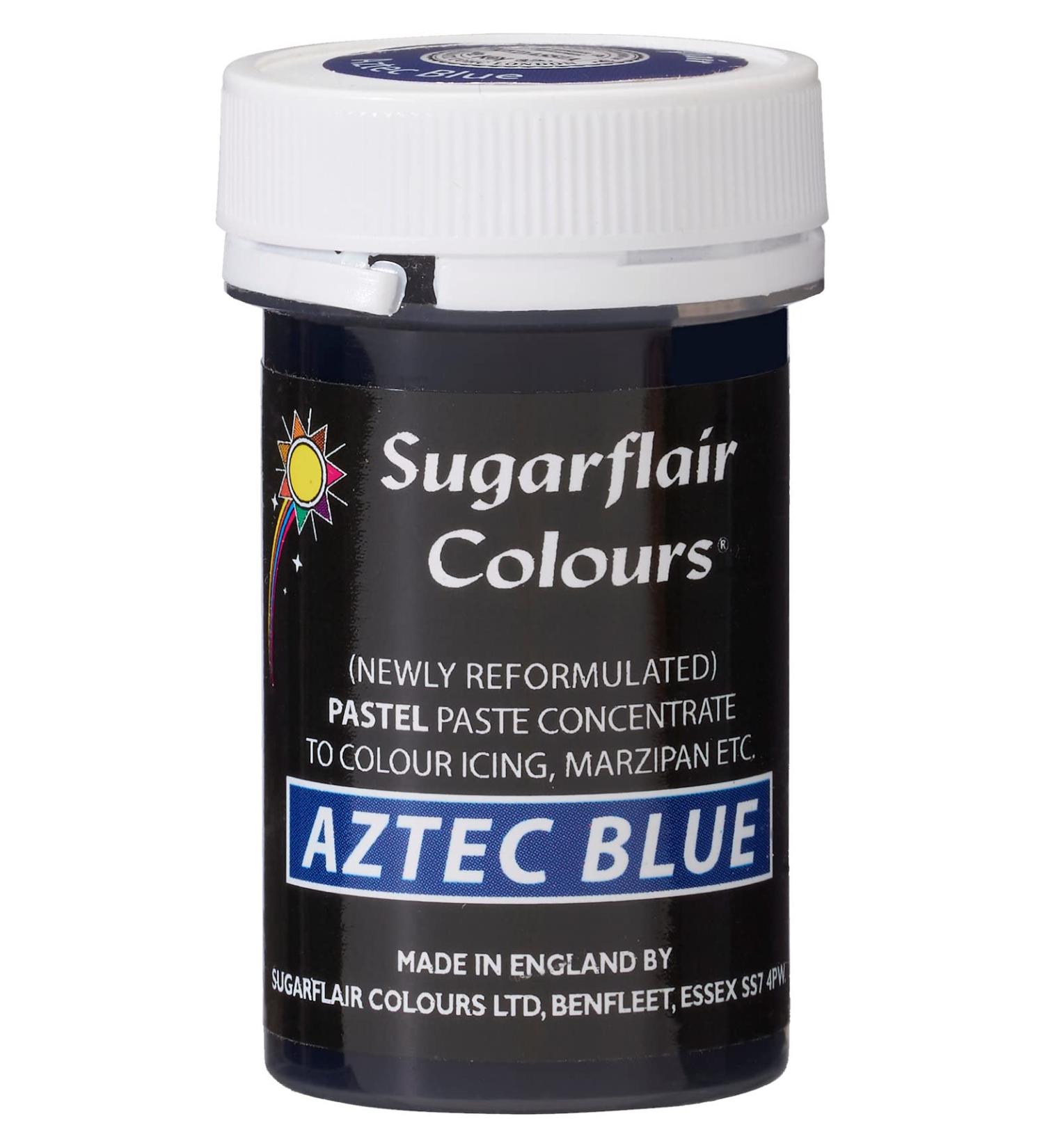 Sugarflair Aztec Blue Pastel Food Colouring Paste Highly Concentrated for Use with Sugar Pastes Buttercream Royal Icing or Cake Mix Subtle Colour Dye - 25g