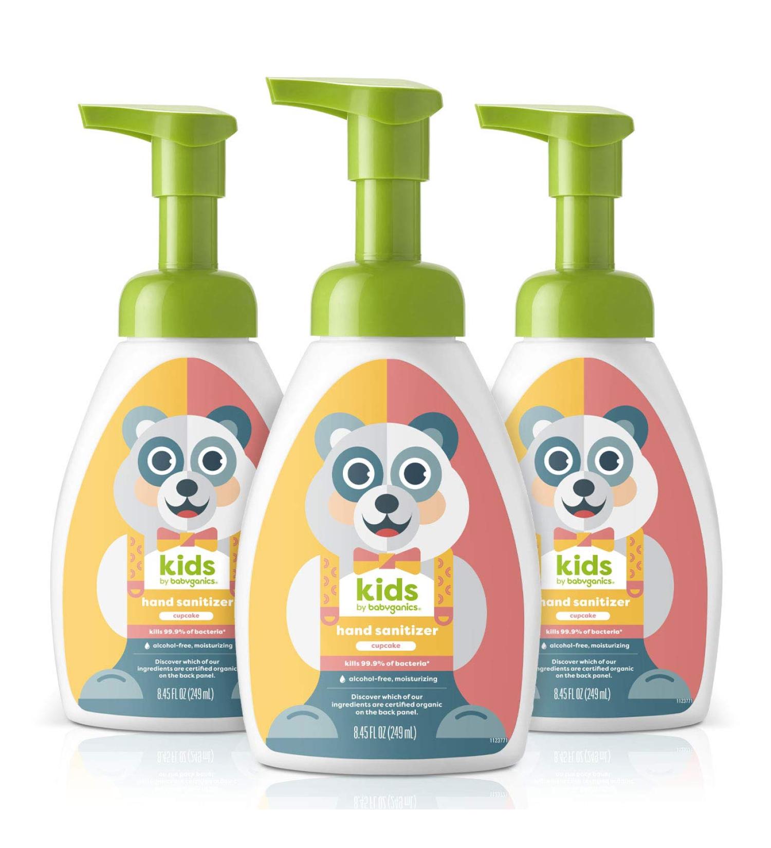 Babyganics Kids Foaming Hand Sanitizer Alcohol-Free Cupcake Scent 8.45oz - Pack of 3 | Kills 99.9% of Bacteria - Buy Online on GoSupps.com