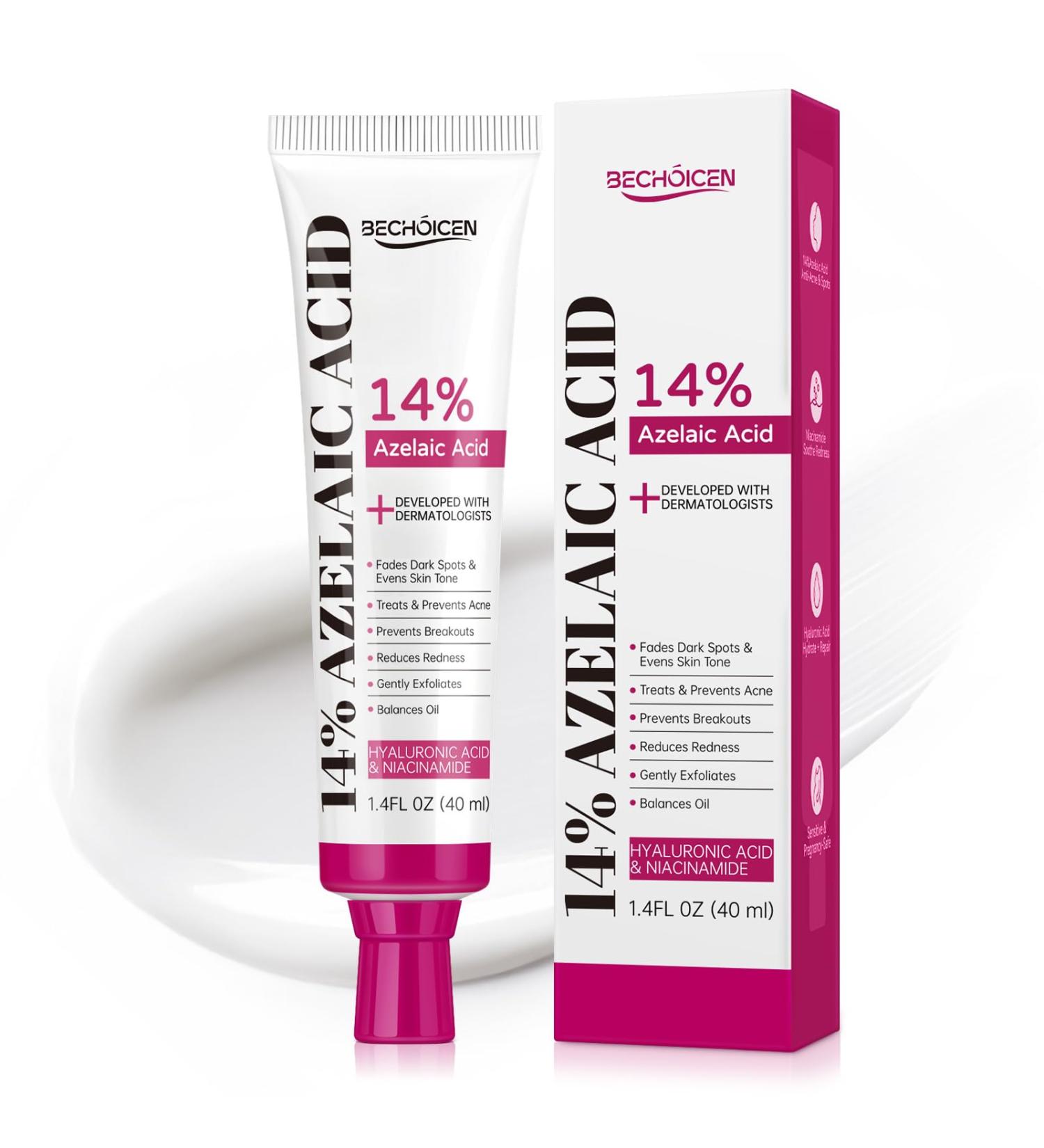 14% Azelaic Acid Acne Cream with Niacinamide & Centella Azelaic Acid Facial Serum Smooth & Even Skin Tone Reduce Appearance of Blemishes Dark Spots & Post-Acne Marks Gentle Hydrating Formula 1.4oz 1.4 Fl Oz (Pack of 1) - Buy Online on GoSupps.com