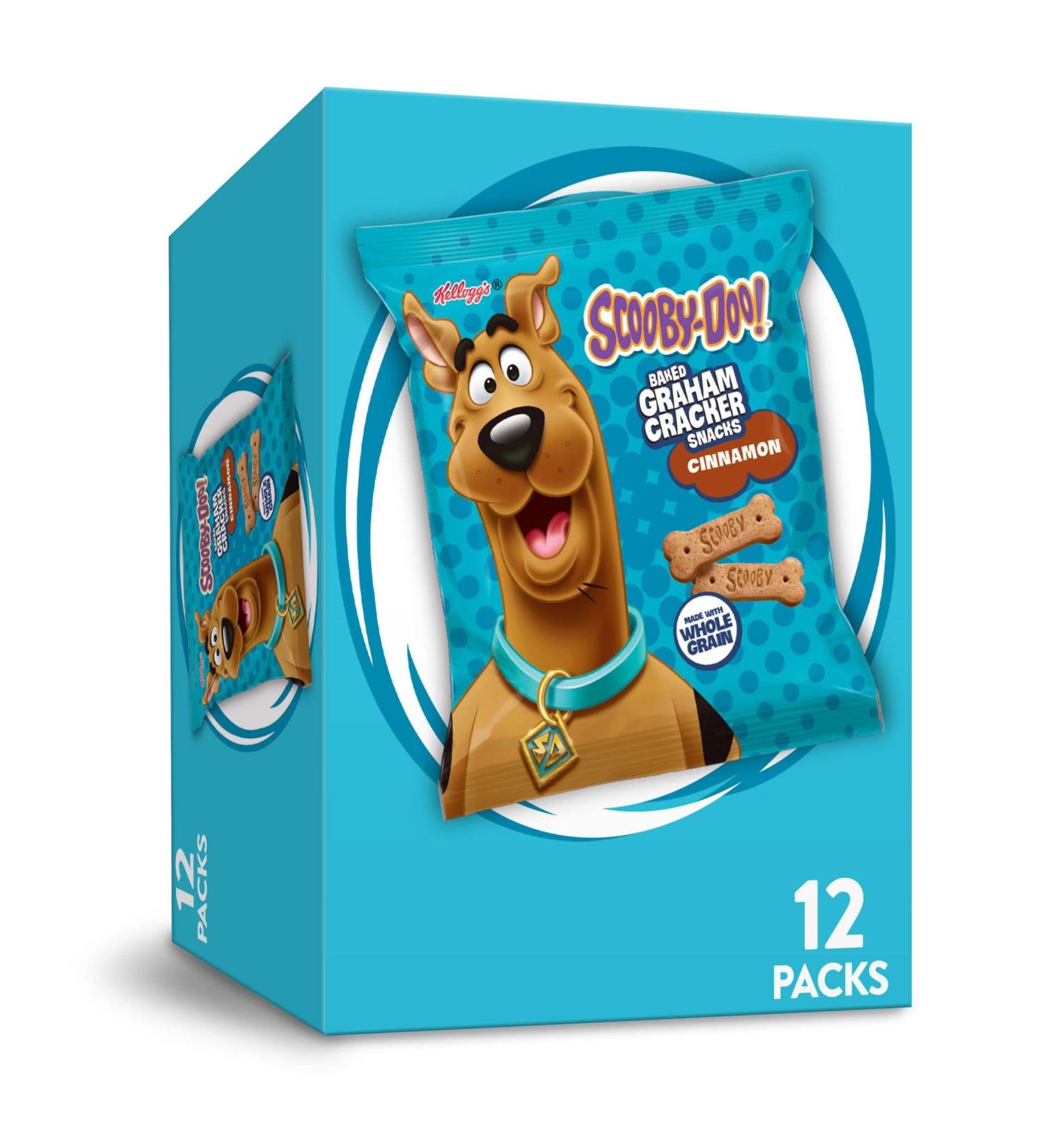 Kellogg's SCOOBY-DOO! Cinnamon Baked Graham Cracker Snacks - 12oz Box (12 Pouches) - Buy Online on GoSupps.com