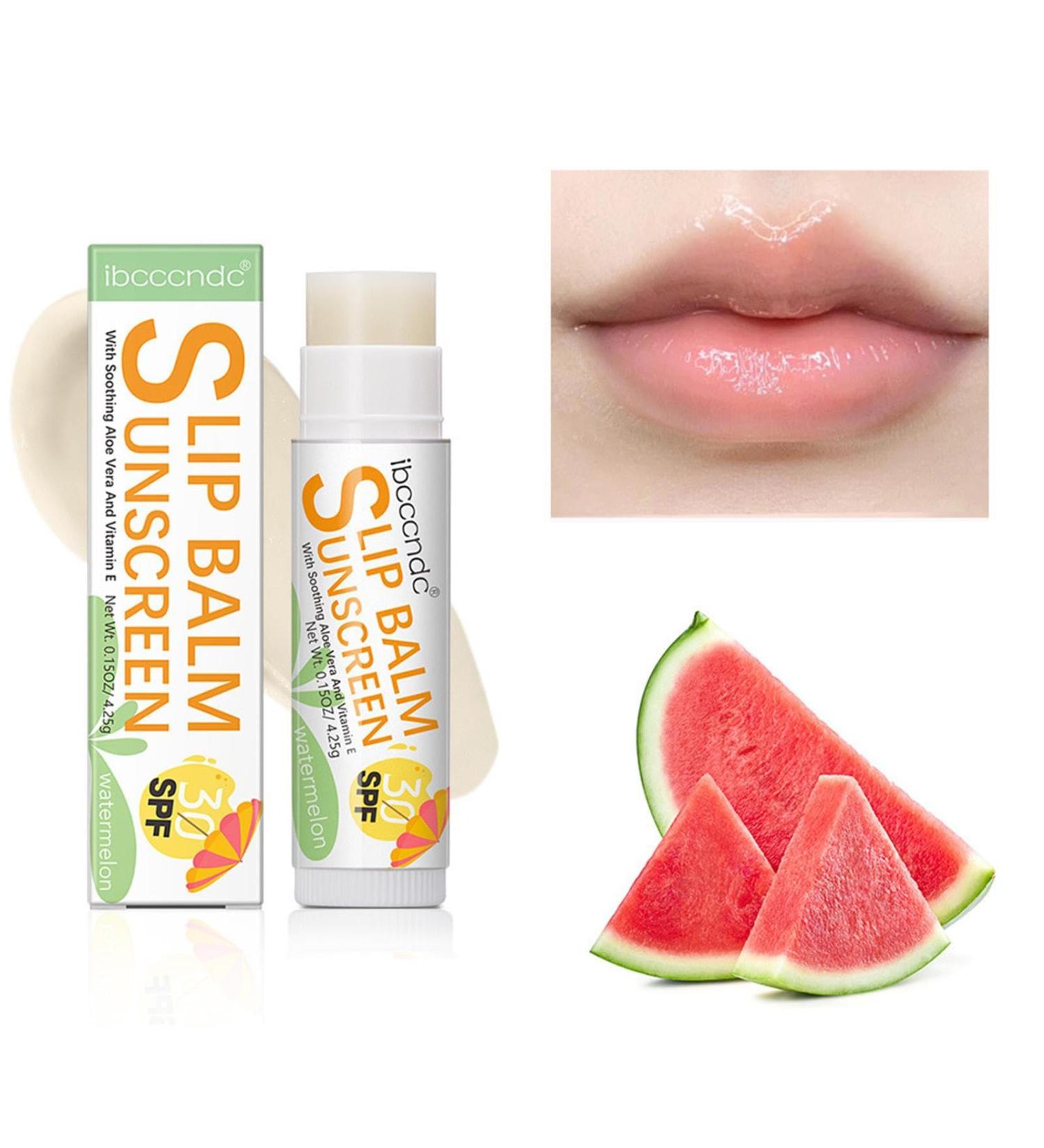 Lip Balm with Sunscreen Hydrating Lip Sunblock for Protects - Hydrating Lip Sunblock Lip Sunscreen Travel Size Sunscreen for Lips Lip Care Sun Protection Protects Soothes and Moisturizes Vesone #3 Watermelon Flavor - Buy Online on GoSupps.com
