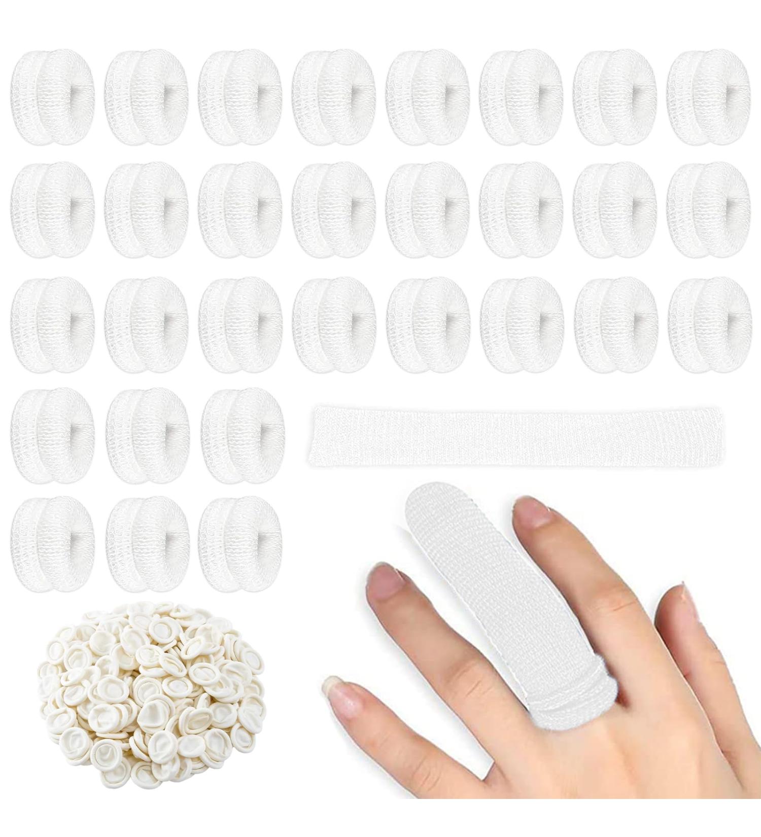 50pcs Tubular Finger Guards for Finger Protection - White Finger Cots Buddies - Thumb Bandage Included - Buy Online on GoSupps.com
