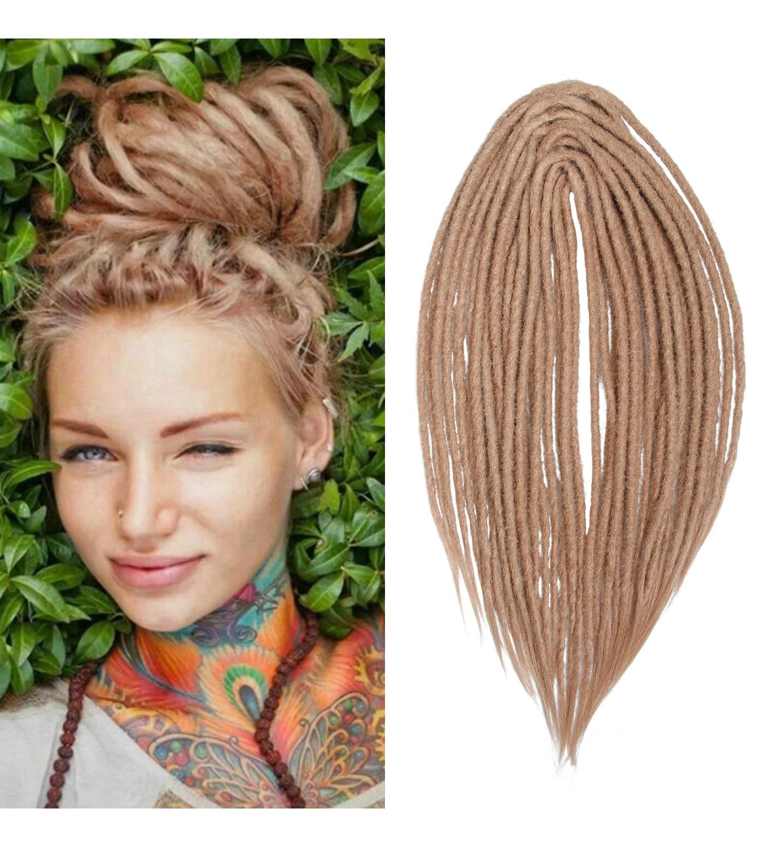 DSoar 24 Double Ended Synthetic Dreadlocks - 10 Strands - Soft Crocheted Hair Extensions for Reggae & Hip-Hop Style - 0.6cm Thickness - Buy Online on GoSupps.com
