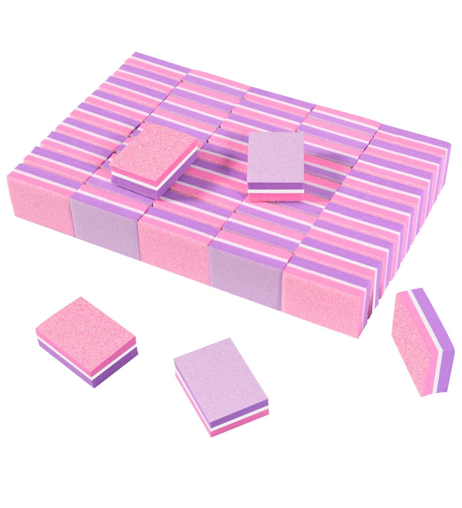 Buy CGBE 50 Pack Nail Buffer Blocks 100/180 - Double-Sided Polishing Blocks for Gel & Acrylic Nails - Washable Pink/Purple - Buy Online on GoSupps.com