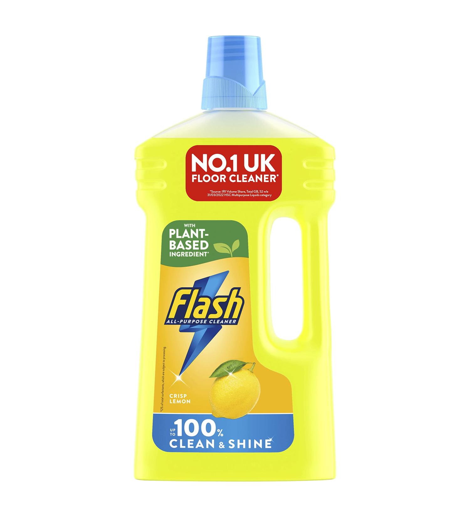 Flash Multipurpose Floor Liquid Cleaner Crisp Lemon (950ML x 6). Up To 100% Dirt And Grease Removal - Buy Online on GoSupps.com