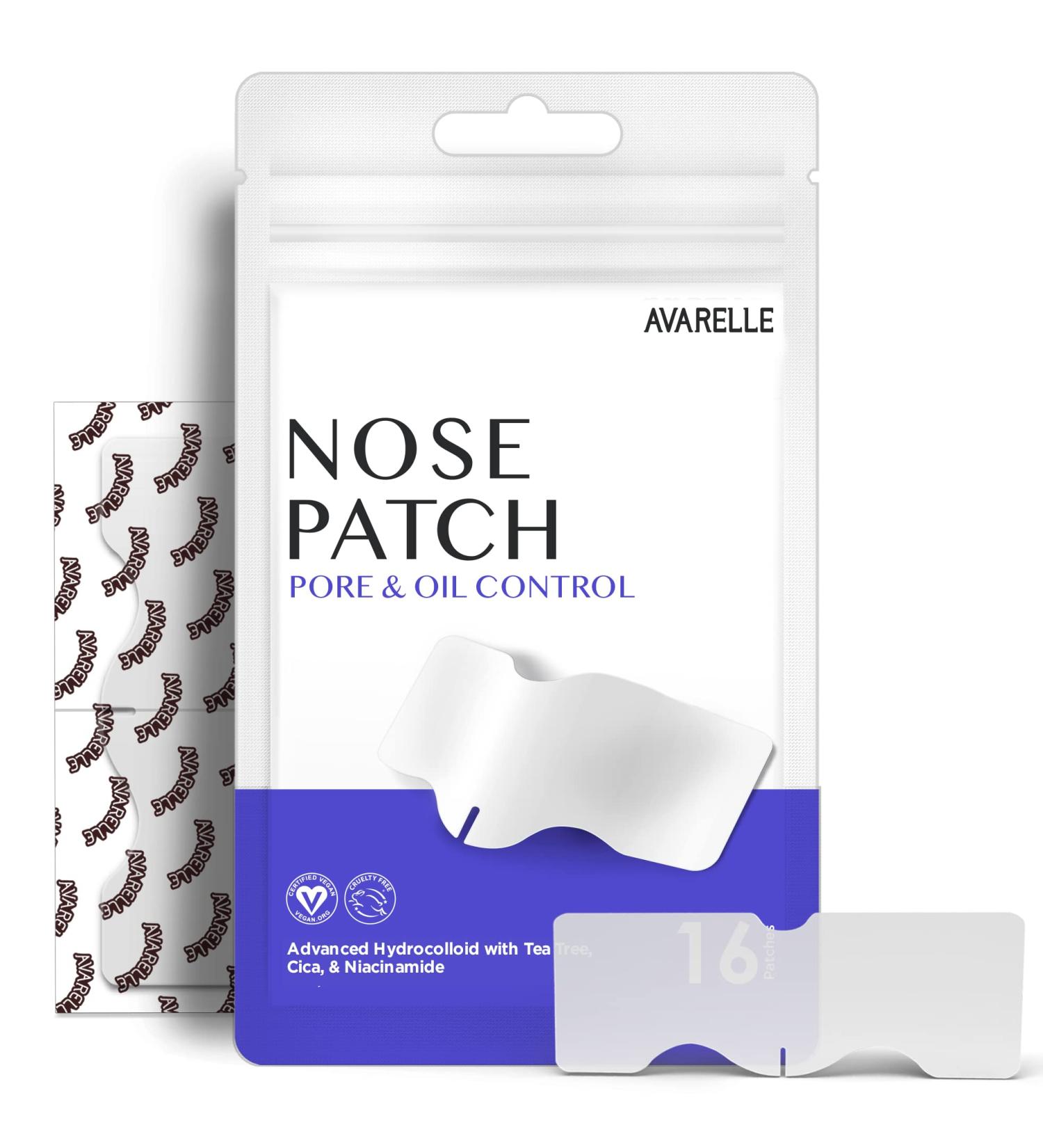 AVARELLE Nose Patch Pore & Oil - Hydrocolloid Strips for Nose, Blackhead, Pimples & Zits | Large Pore Nose Strips (16 Patches) Vegan & Cruelty-Free - Buy Online on GoSupps.com