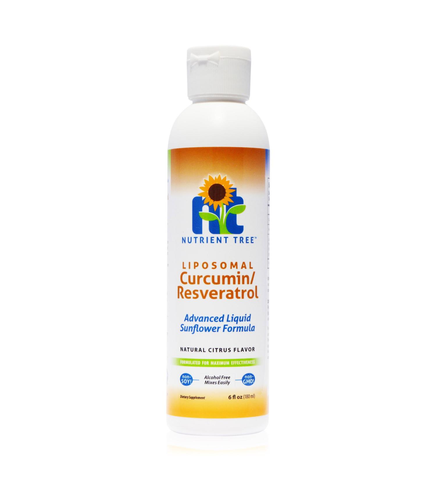 Nutrient Tree Liposomal Curcumin (Tumeric) and Resveratrol Two Powerful antioxidants Alcohol Free No Soy or Gluten Non-GMO Sunflower Oil - Buy Online on GoSupps.com