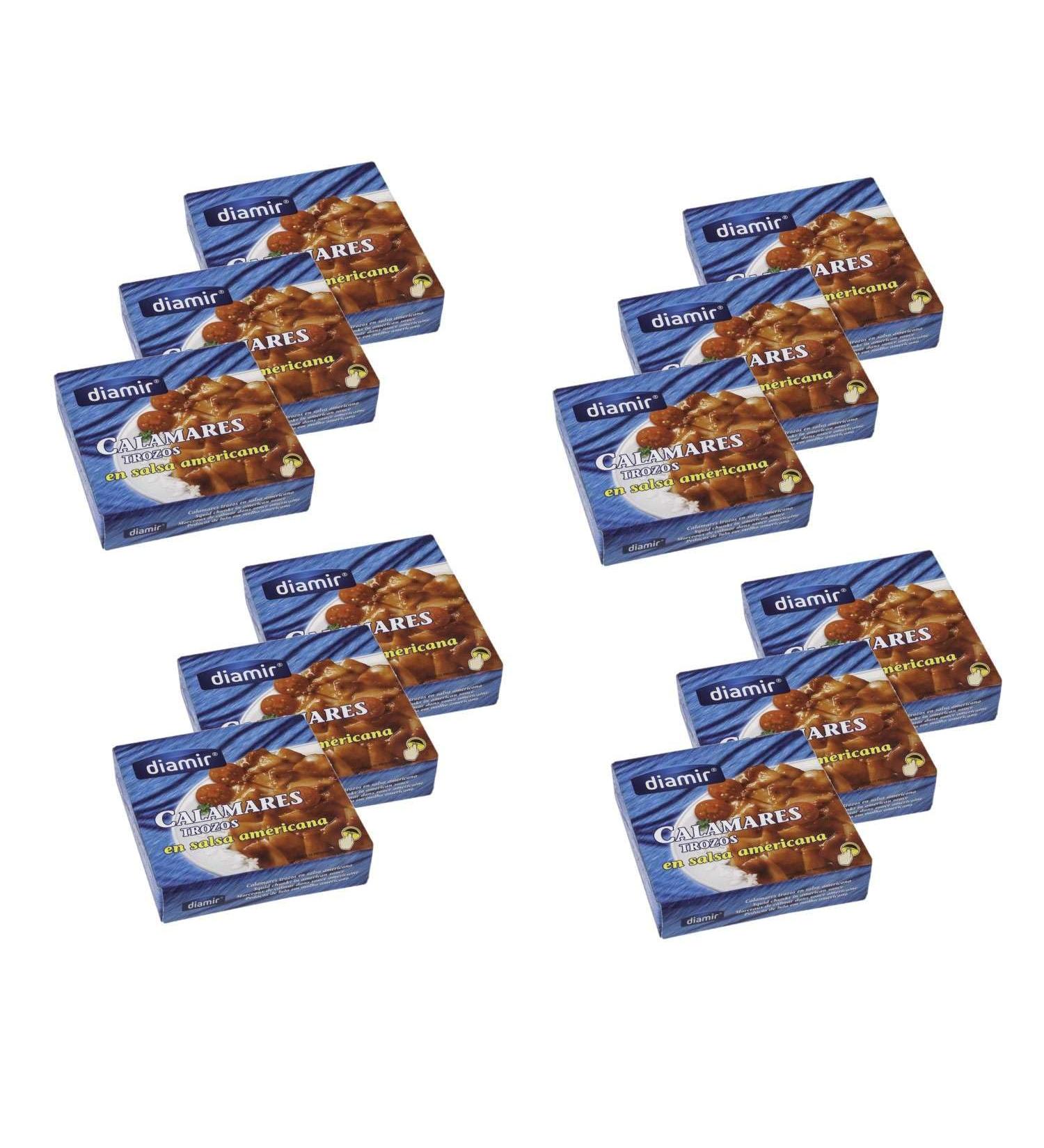 Lot 12x Pieces of squid in American sauce - Box 266g