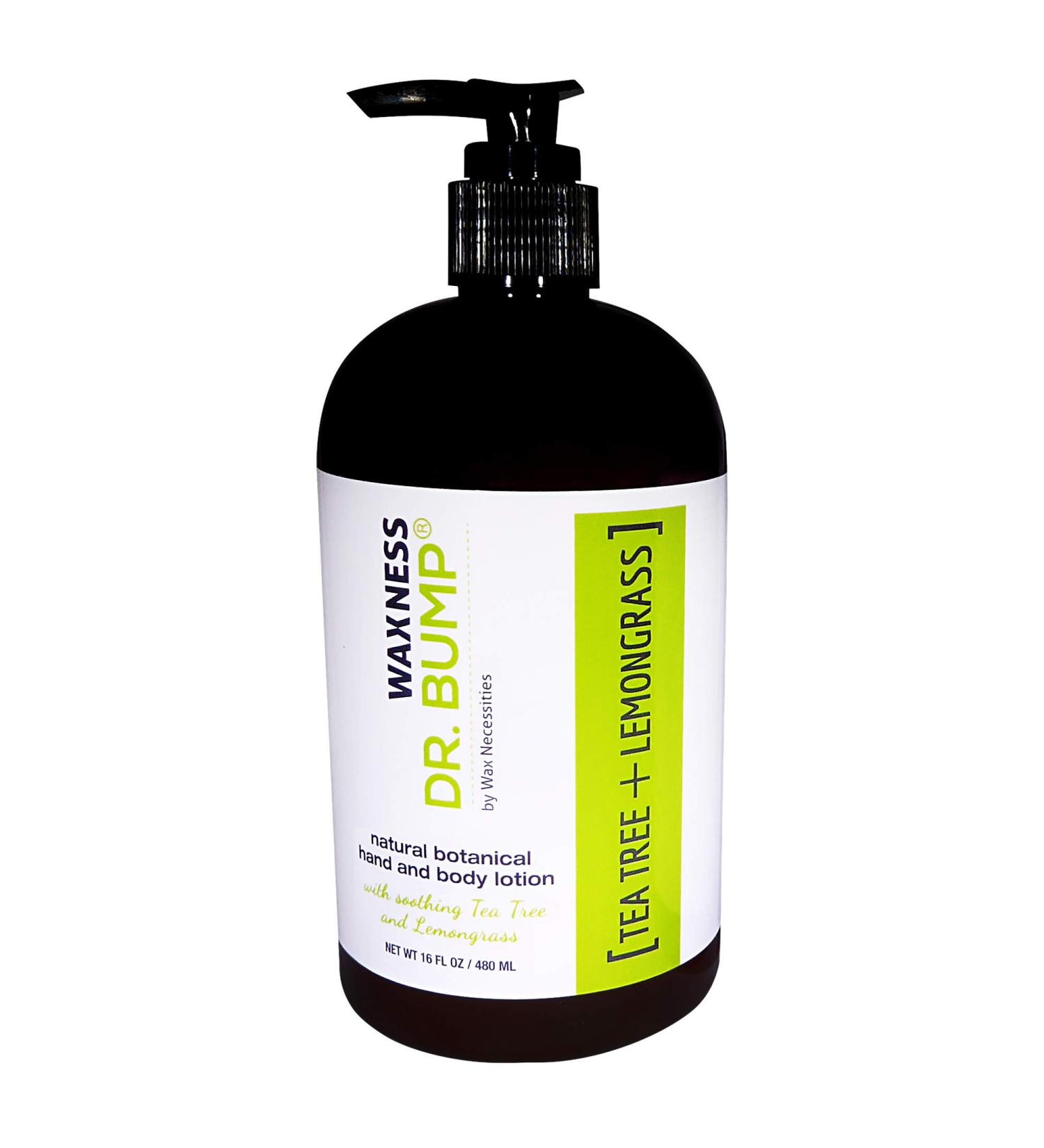 Waxness Dr. Bump Botanical Hand and Body Lotion with Soothing Tea Tree and Lemongrass 16 fl oz 480 ml