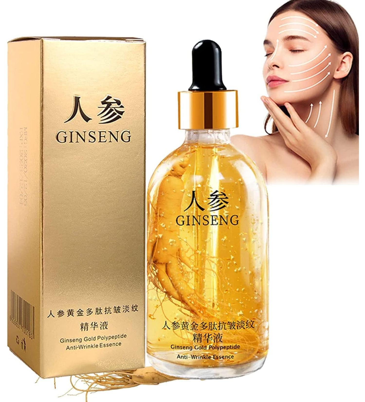 Qclowni Ginseng Polypeptide Anti Aging Essence Ginseng Gold Polypeptide AntiAging Essence for Tightening Sagging Skin Reduce Fine Lines 100ml 1pc - Buy Online on GoSupps.com